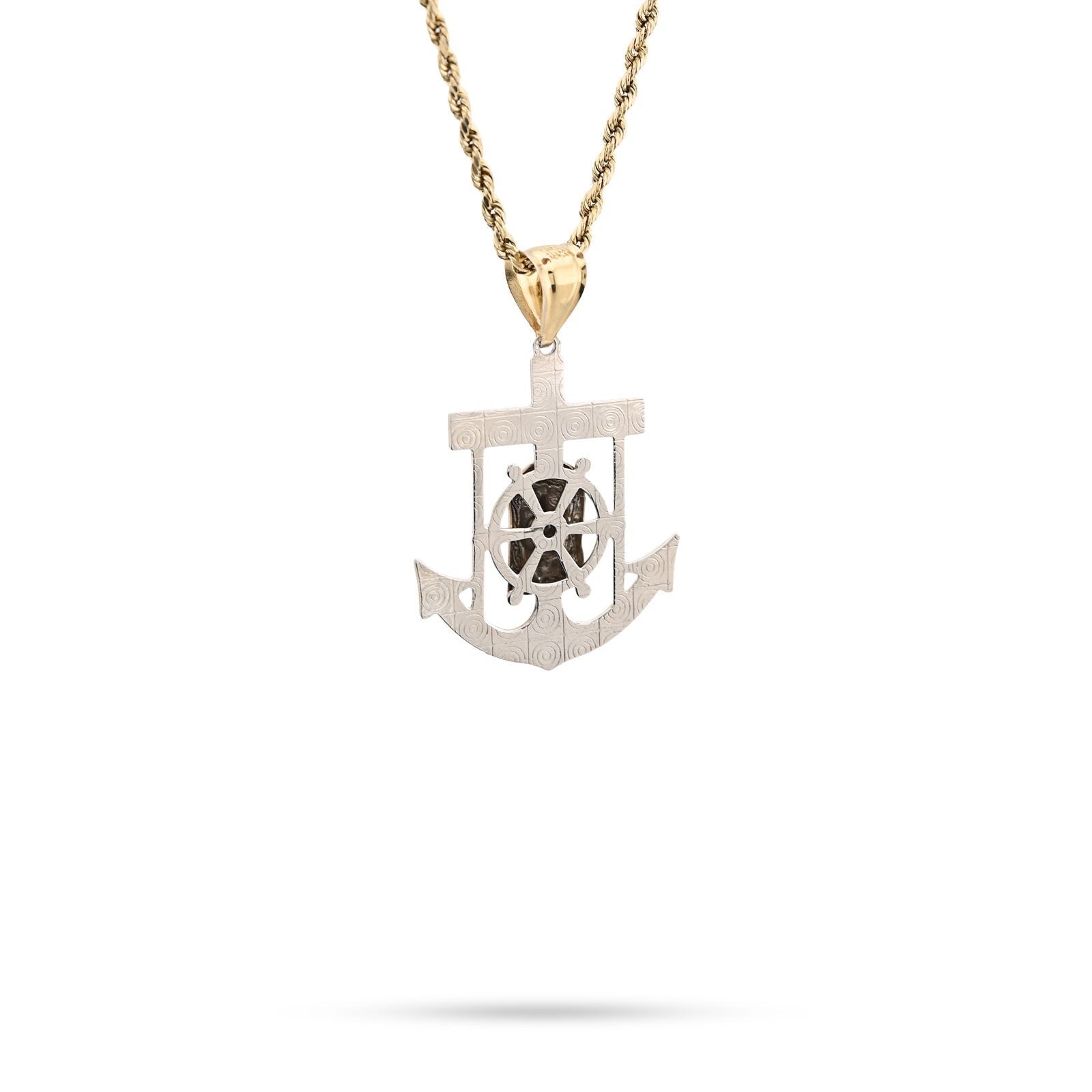 1/10th 10k Gold Bonded 925 Mariner Jesus Head on Cross Anchor Pendant 2.4g Charm - Elite Jewelers - Charms & Pendants