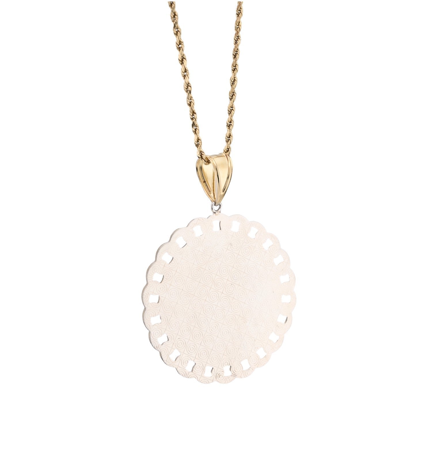 1/10th 10k Gold Bonded 925 Praying Hand Cuban Link Pendant Two Tone 9.6gms Charm - Elite Jewelers - Charms & Pendants