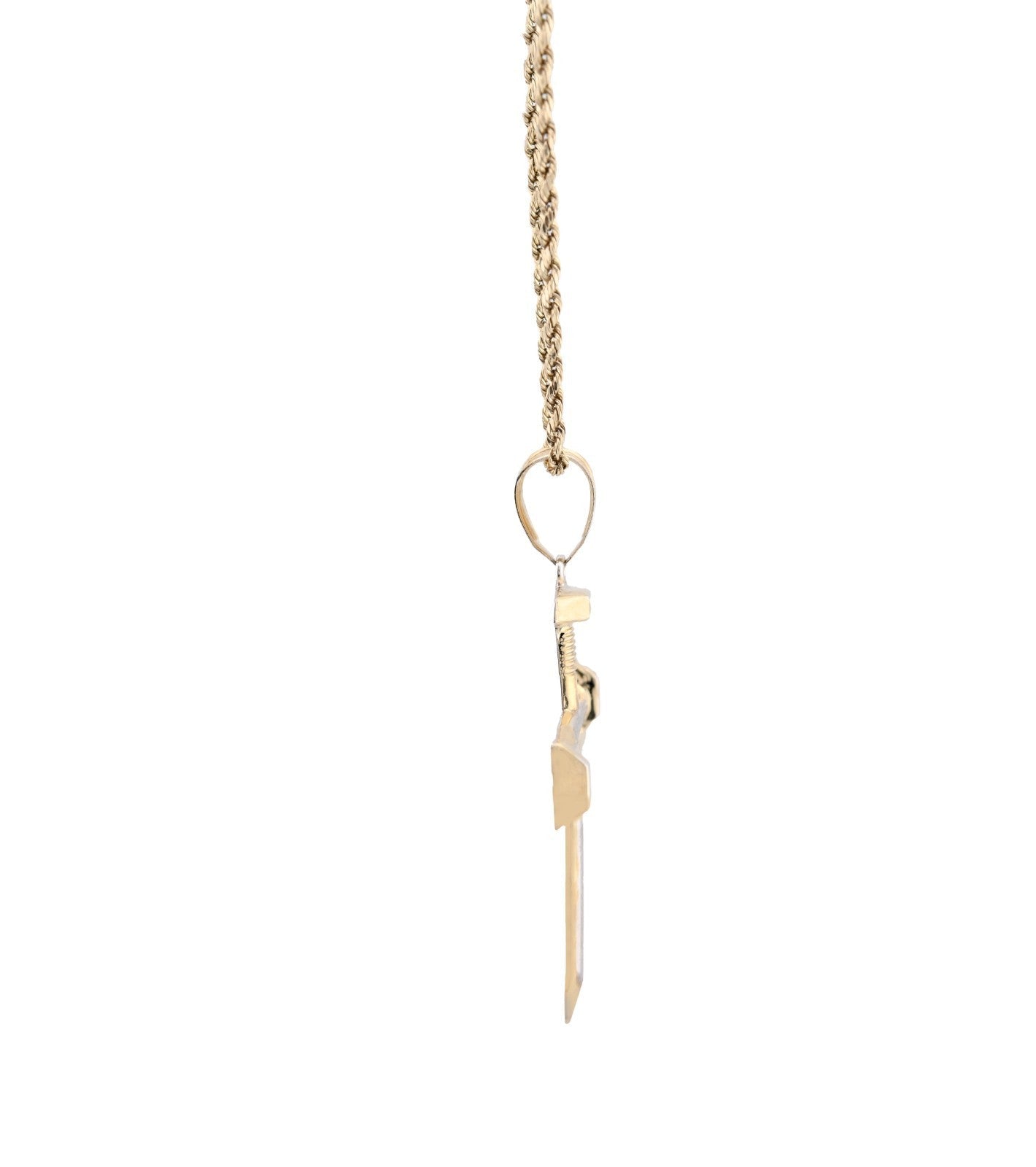 1/10th 10k Gold Bonded 925 Screw Nail Cross Pendant 3.3gms Mens Two Tone Charm - Elite Jewelers - Charms & Pendants