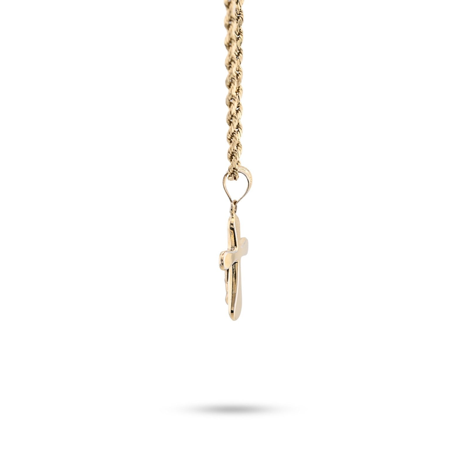 1/10th 10k Gold Bonded 925 Two Tone Cross Crucifix Pendant 0.9gms Unisex Charm - Elite Jewelers - Charms & Pendants