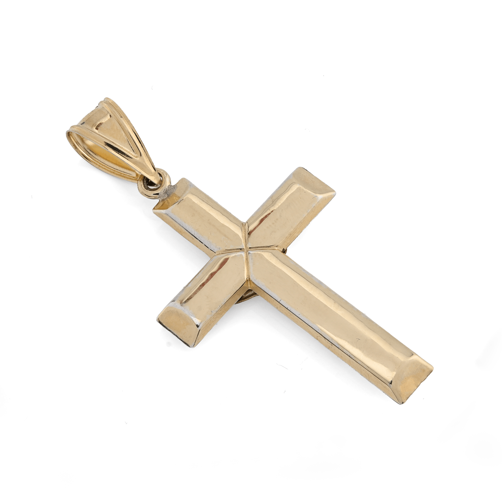 1/10th 10k Gold Bonded 925 Two Tone Cross Crucifix Pendant 3.3gm Religious Charm - Elite Jewelers - Charms & Pendants