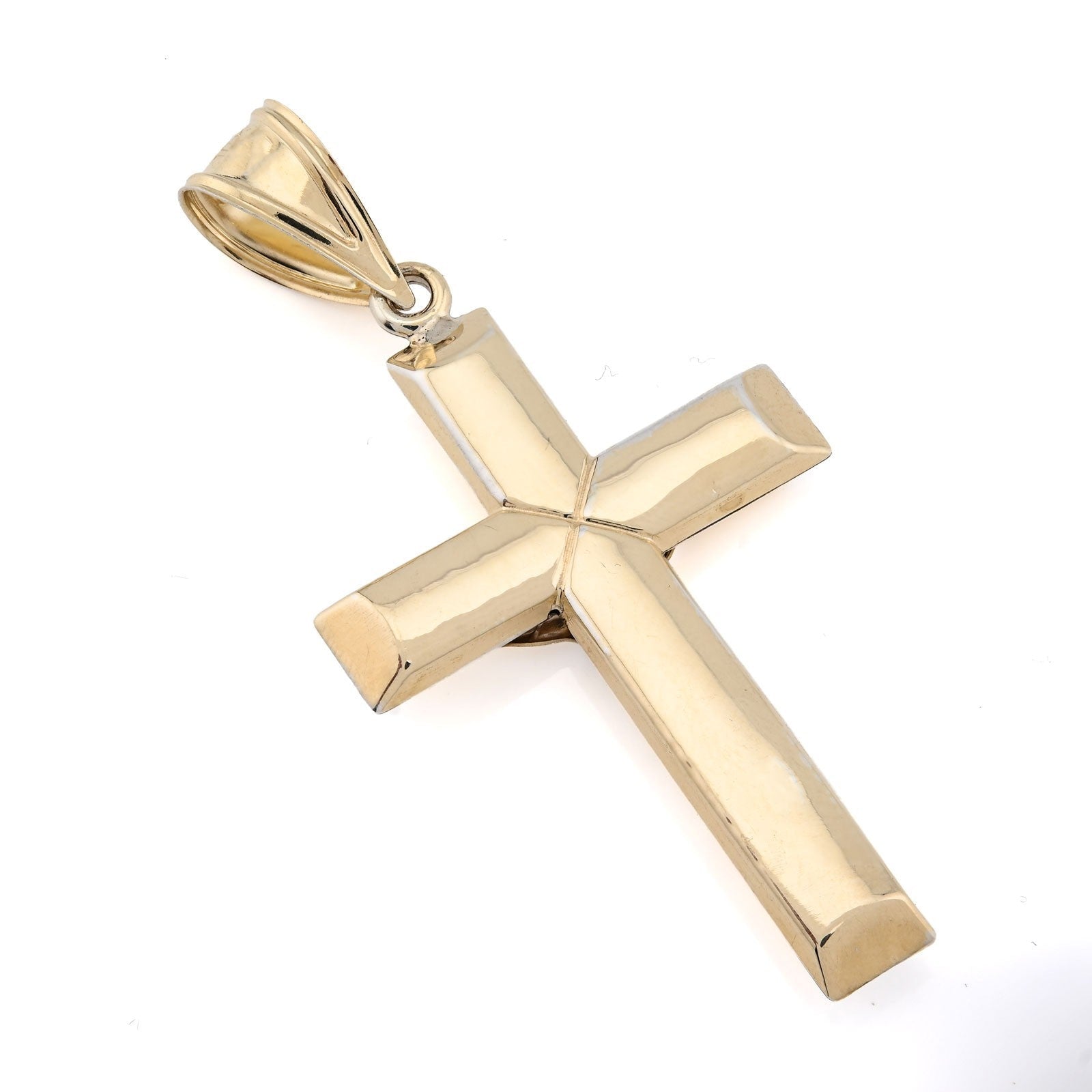 1/10th 10k Gold Bonded 925 Two Tone Cross Crucifix Pendnat Religious 3.3gm Charm - Elite Jewelers - Charms & Pendants