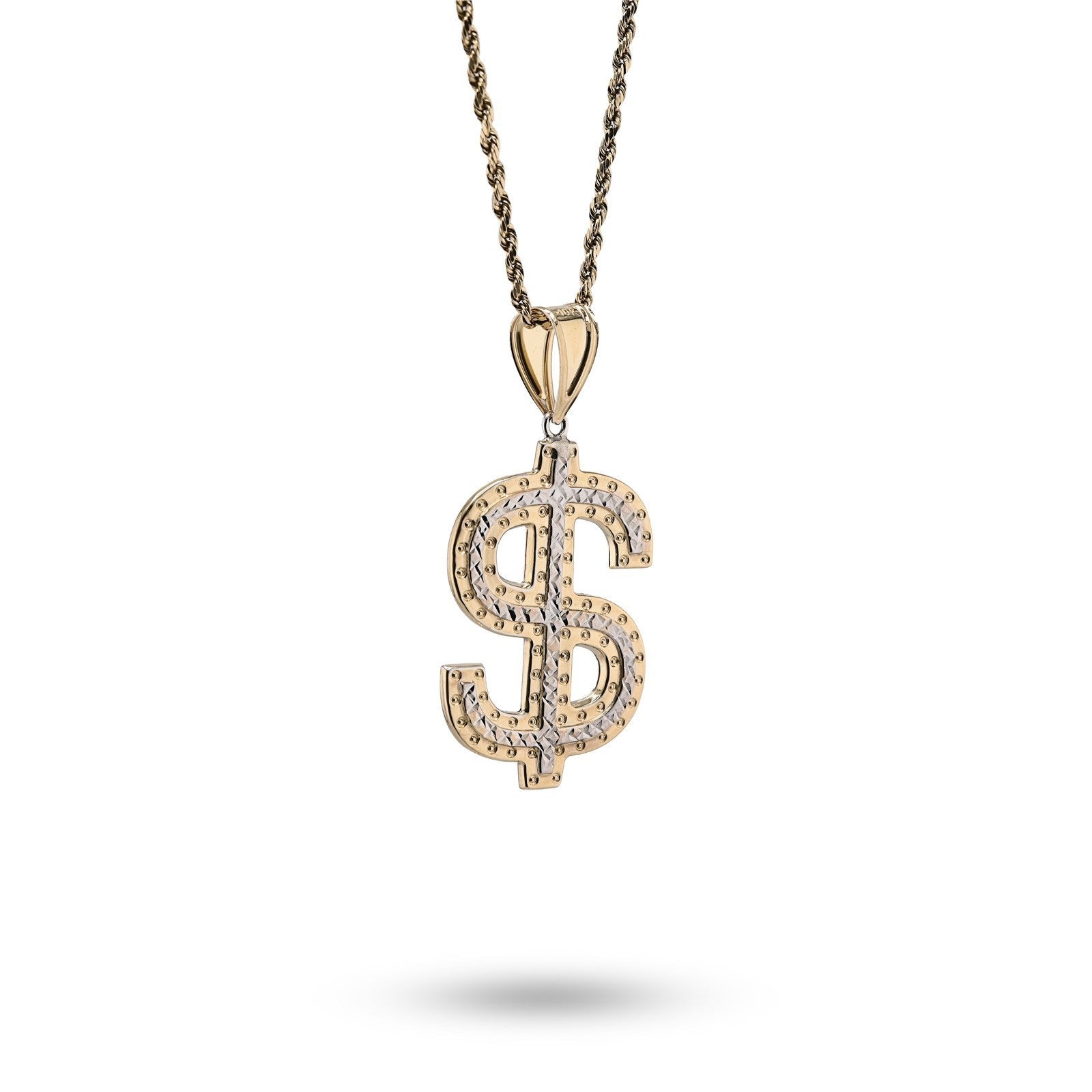 1/10th 10k Gold Bonded 925 Two Tone "$" Dollar Symbol Pendant 3.8g Charm For Men - Elite Jewelers - Charms & Pendants