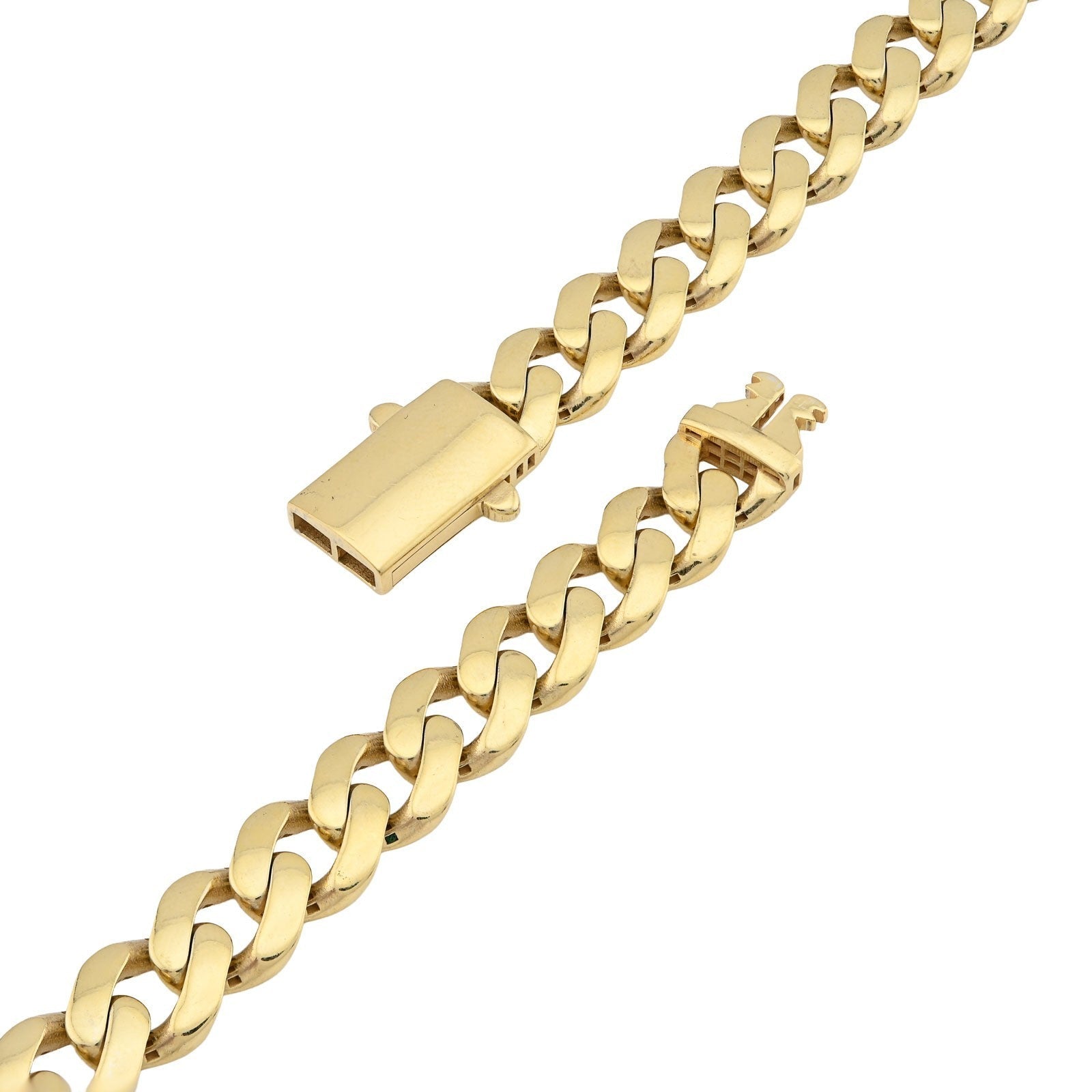 1/10th 10k Yellow Gold Bonded 925 8MM Monaco Cuban Chain 20 Inch 25.2g Necklace - Elite Jewelers - Necklaces & Chains