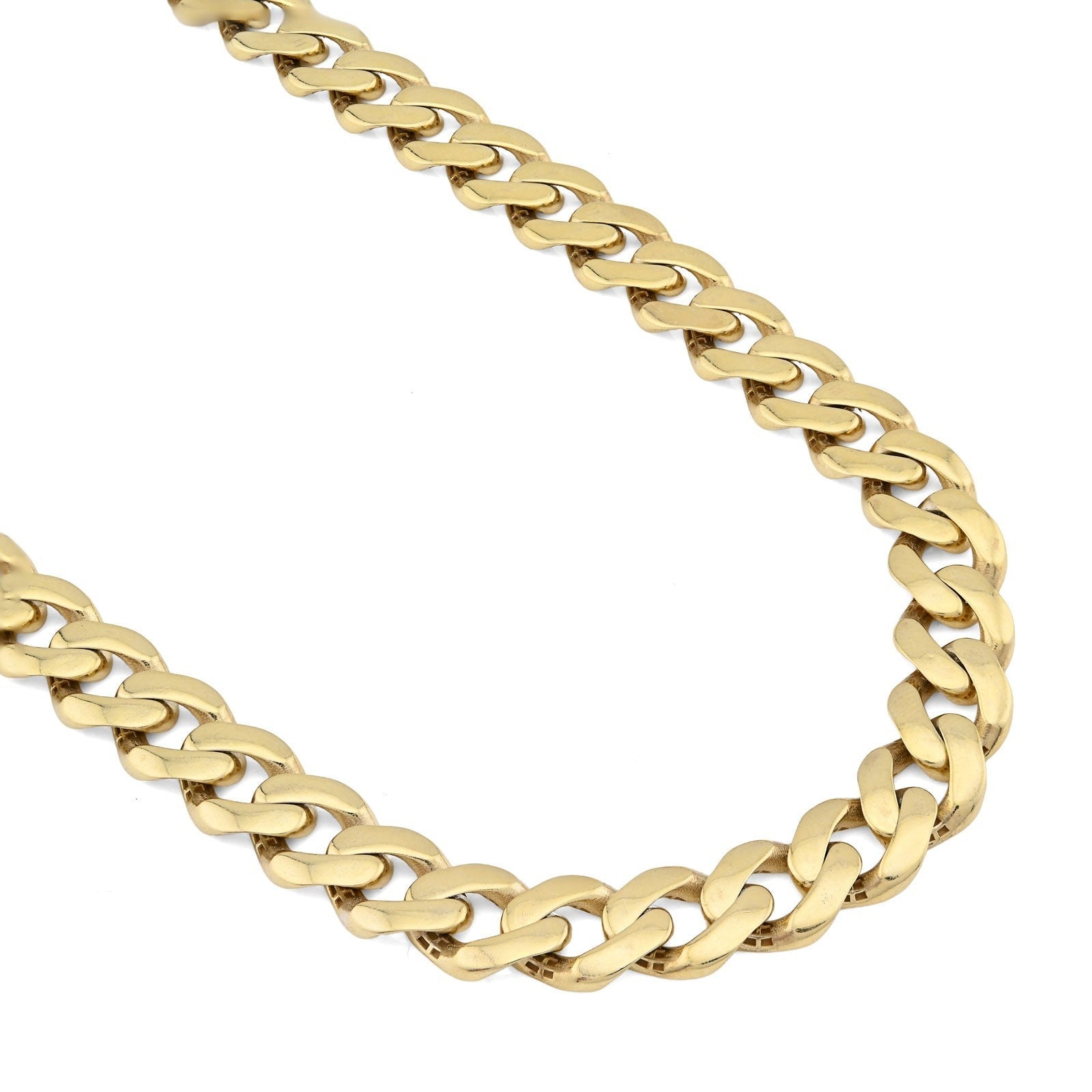 1/10th 10k Yellow Gold Bonded 925 8MM Monaco Cuban Chain 20 Inch 25.2g Necklace - Elite Jewelers - Necklaces & Chains