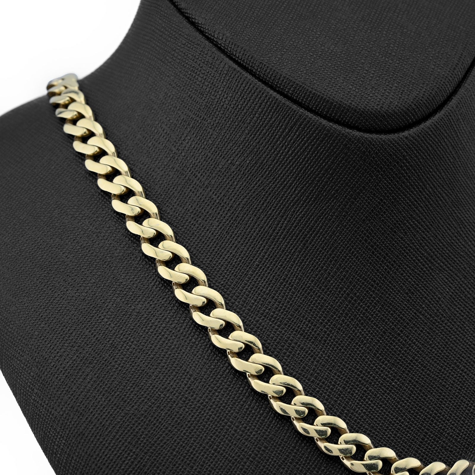 1/10th 10k Yellow Gold Bonded 925 8MM Monaco Cuban Chain 20 Inch 25.2g Necklace - Elite Jewelers - Necklaces & Chains