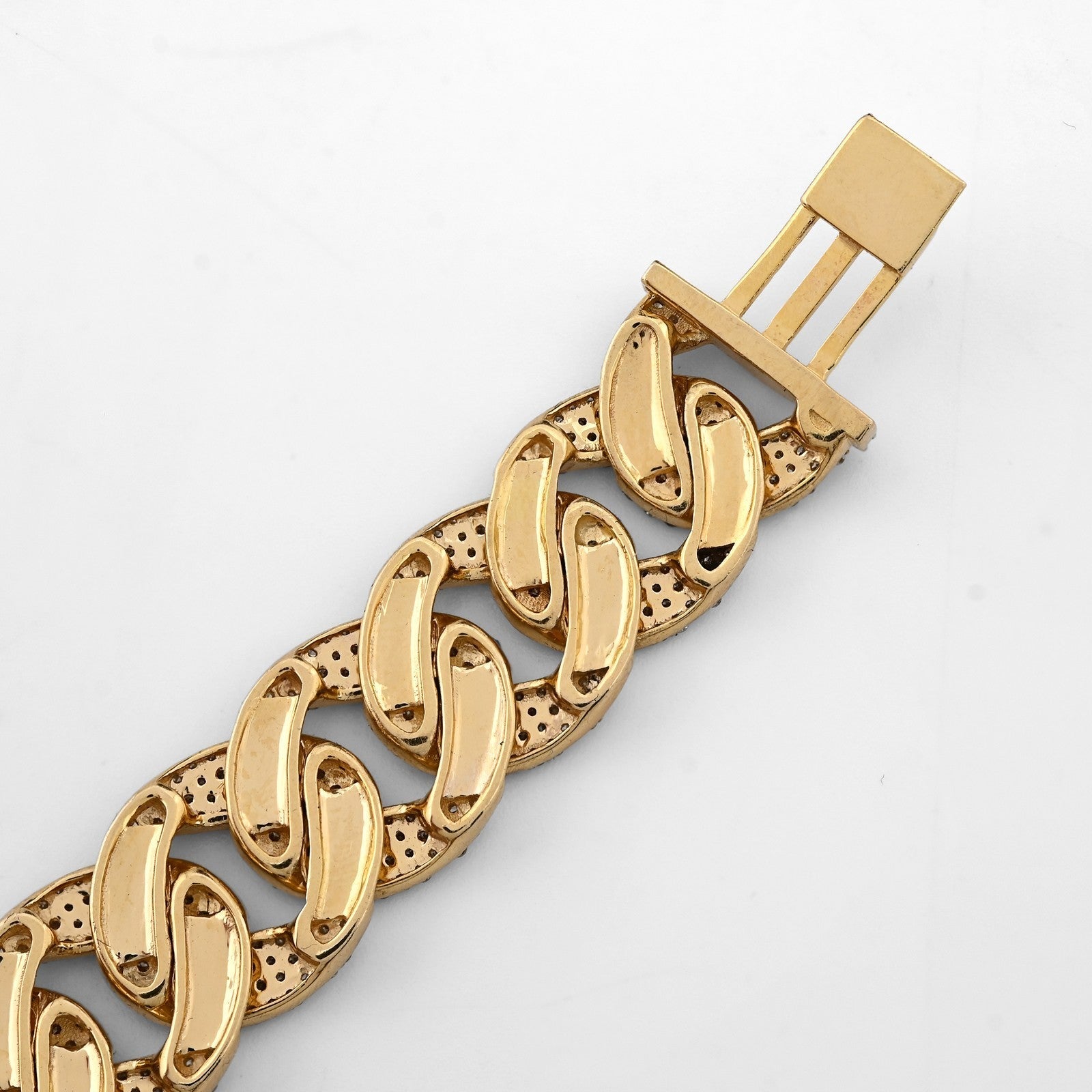 12MM 10k Yellow Gold 27.9g 7.5CTW Natural Diamond 8 Inch Cuban Link Men Bracelet - Elite Jewelers - Bracelets
