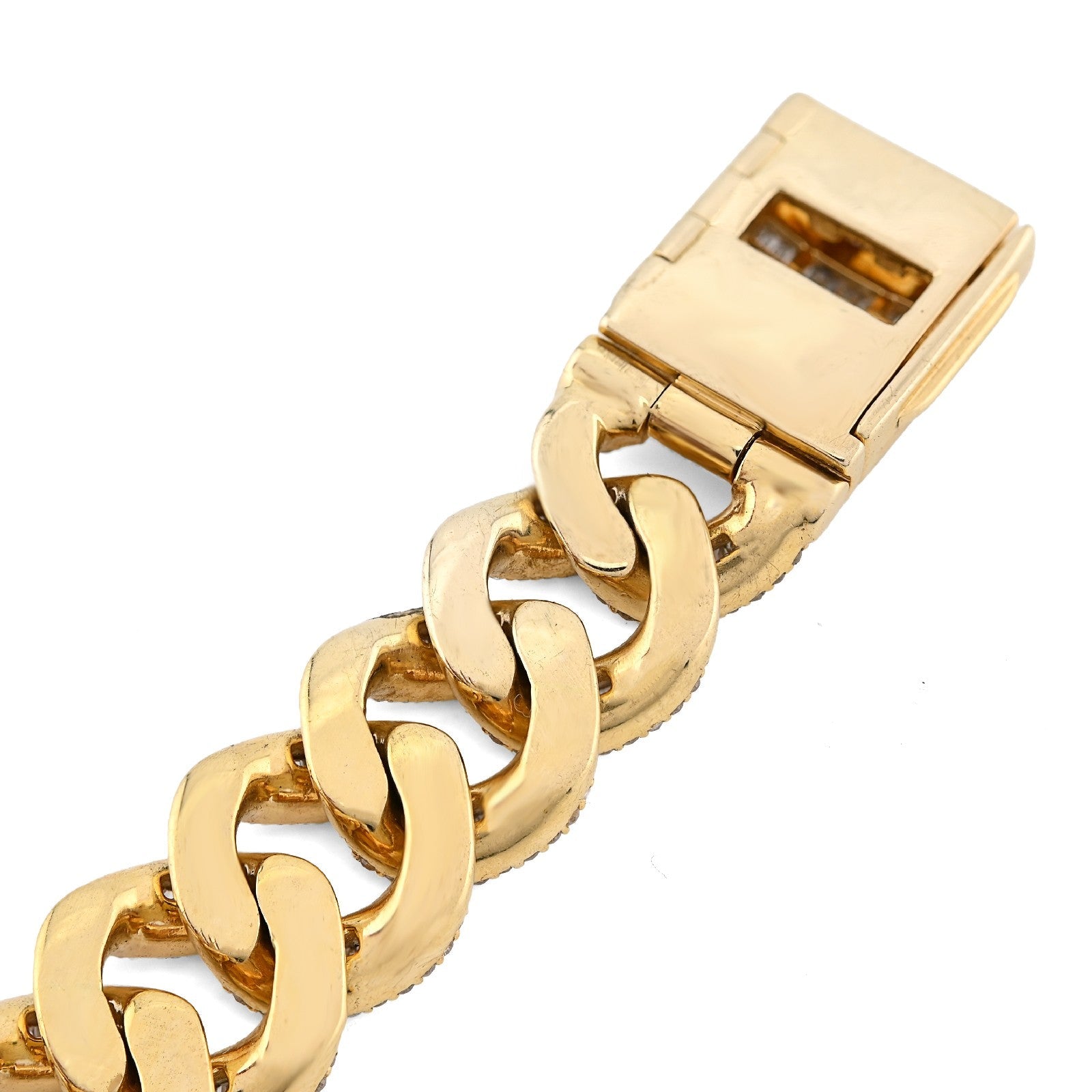 12MM 10k Yellow Gold 49.4g 6.75CT Pure Round/Baguette Diamond Cuban 8In Bracelet - Elite Jewelers - Bracelets