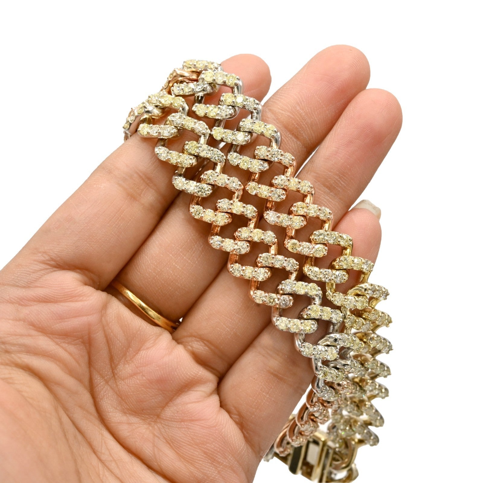 13MM 10k Yellow & Rose Gold 20 Inches 16CTW Natural Diamond Cuban Chain 83gms - Elite Jewelers - Necklaces & Chains