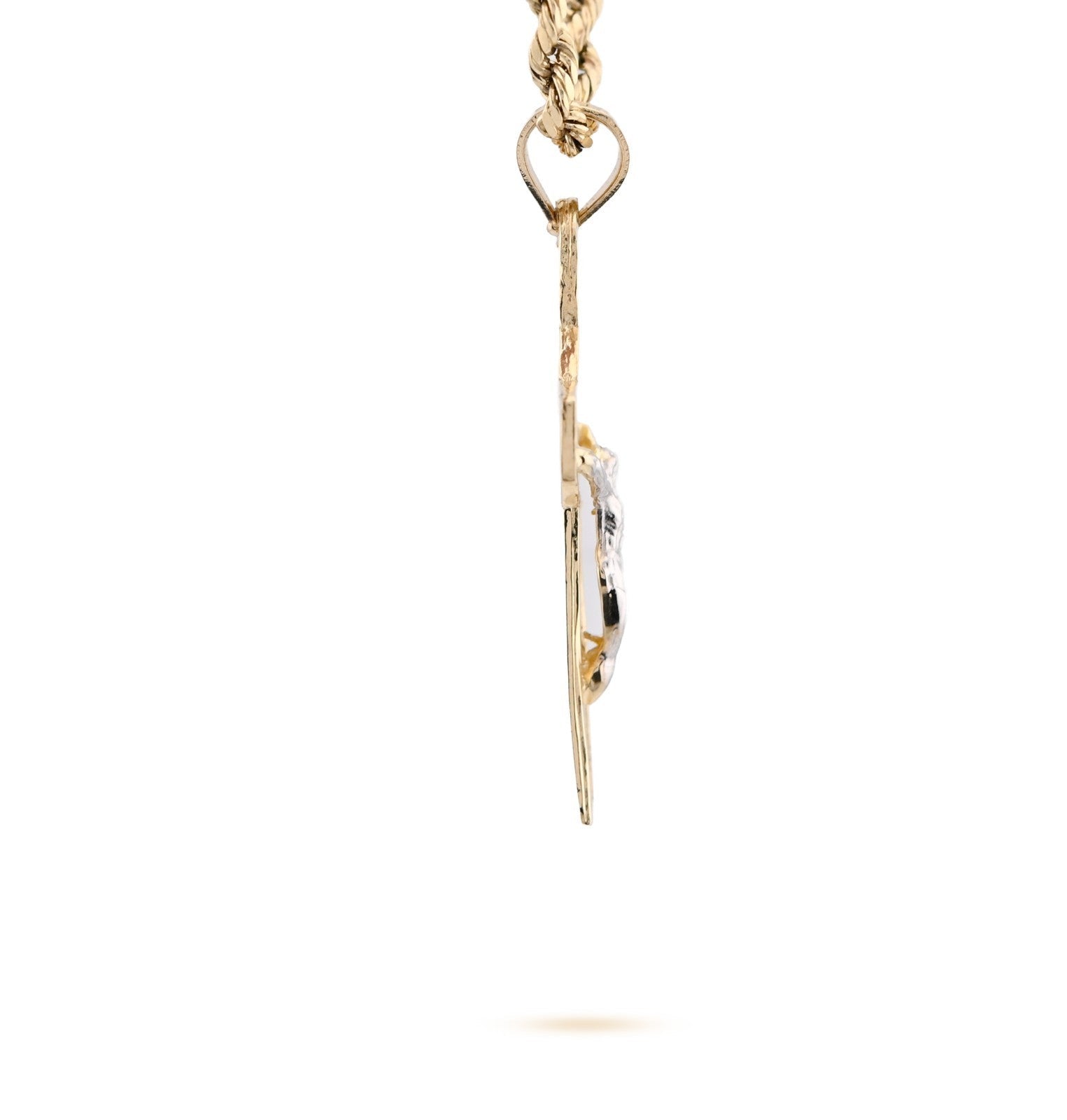 14k Gold 1.8gm St. Benedict San Benito Jesus Cross Crucifix Pendant 2 - Tone Charm - Elite Jewelers - Charms & Pendants