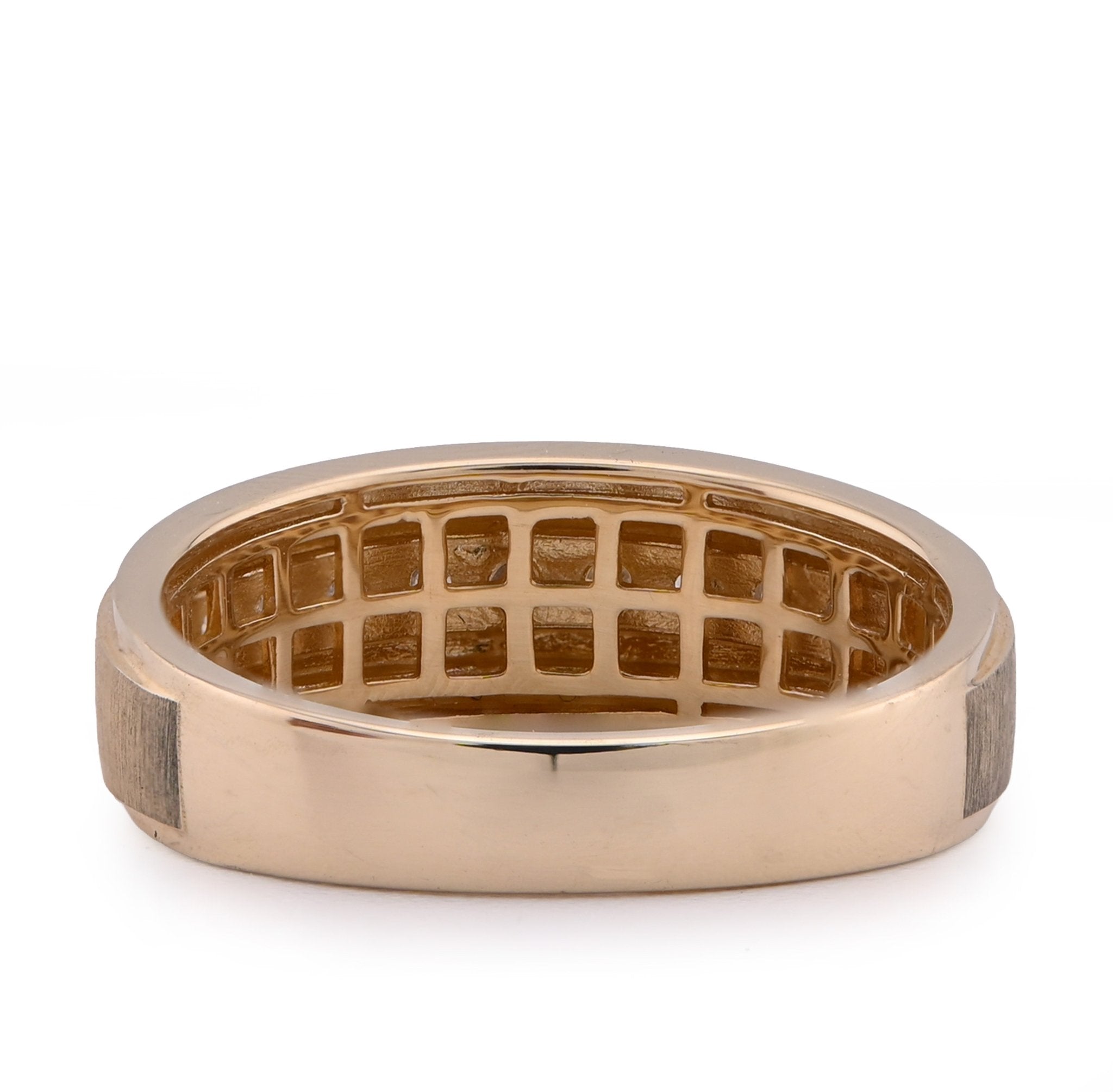14K Rose Gold Single Row Natural Diamond 0.50CT Mate Men Band Ring - Elite Jewelers - Rings