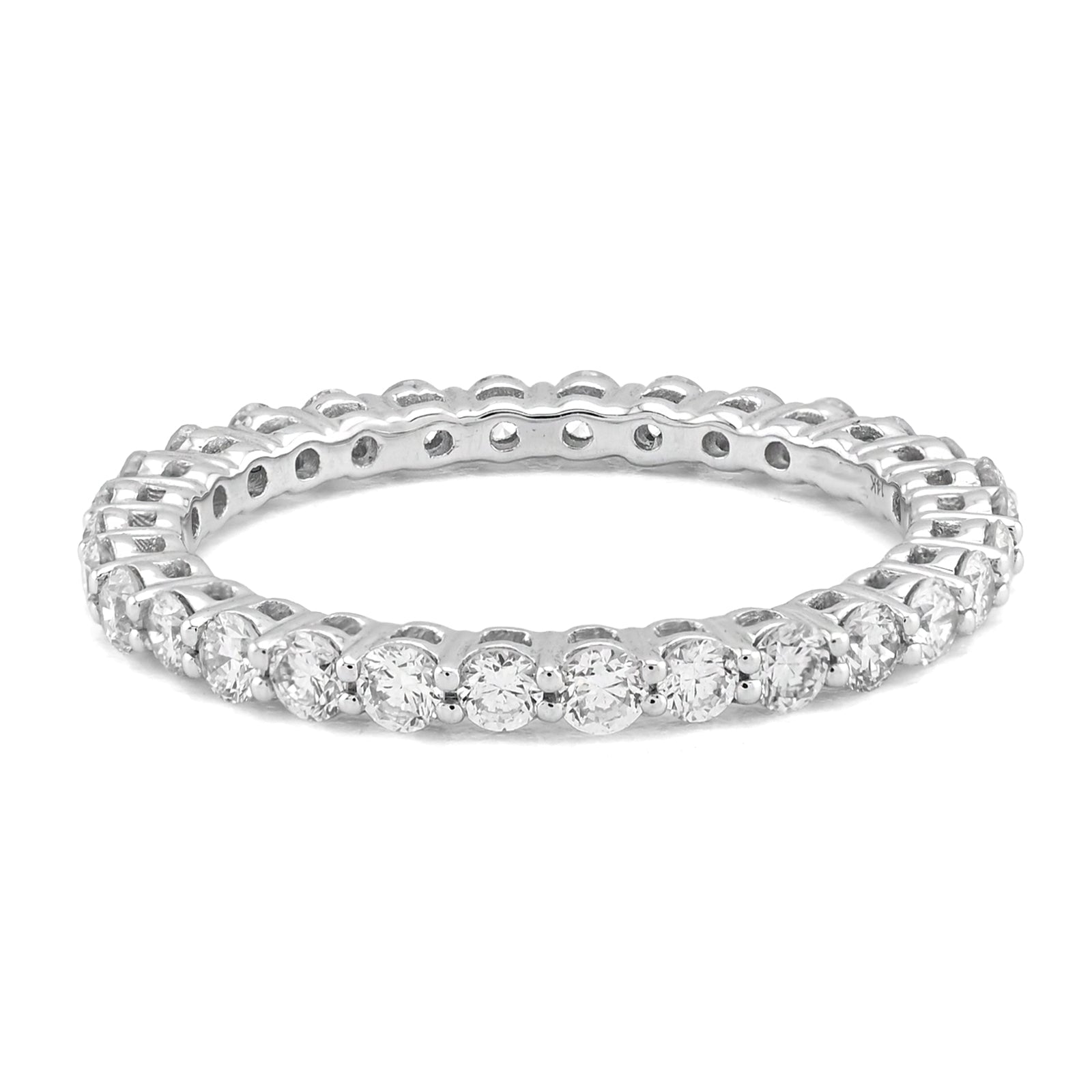 14K White Gold 1.0CT Iced Out Lab Diamond Women Band - Elite Jewelers - Rings