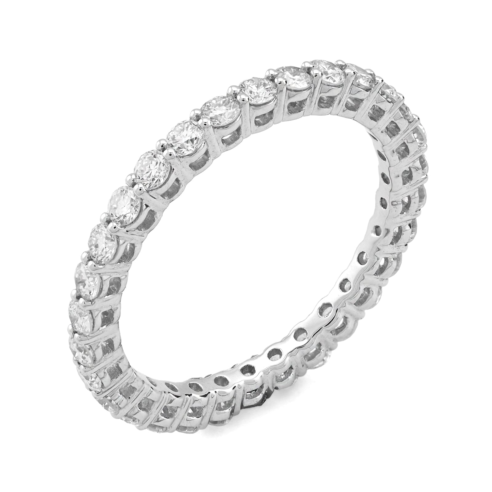 14K White Gold 1.0CT Iced Out Lab Diamond Women Band - Elite Jewelers - Rings