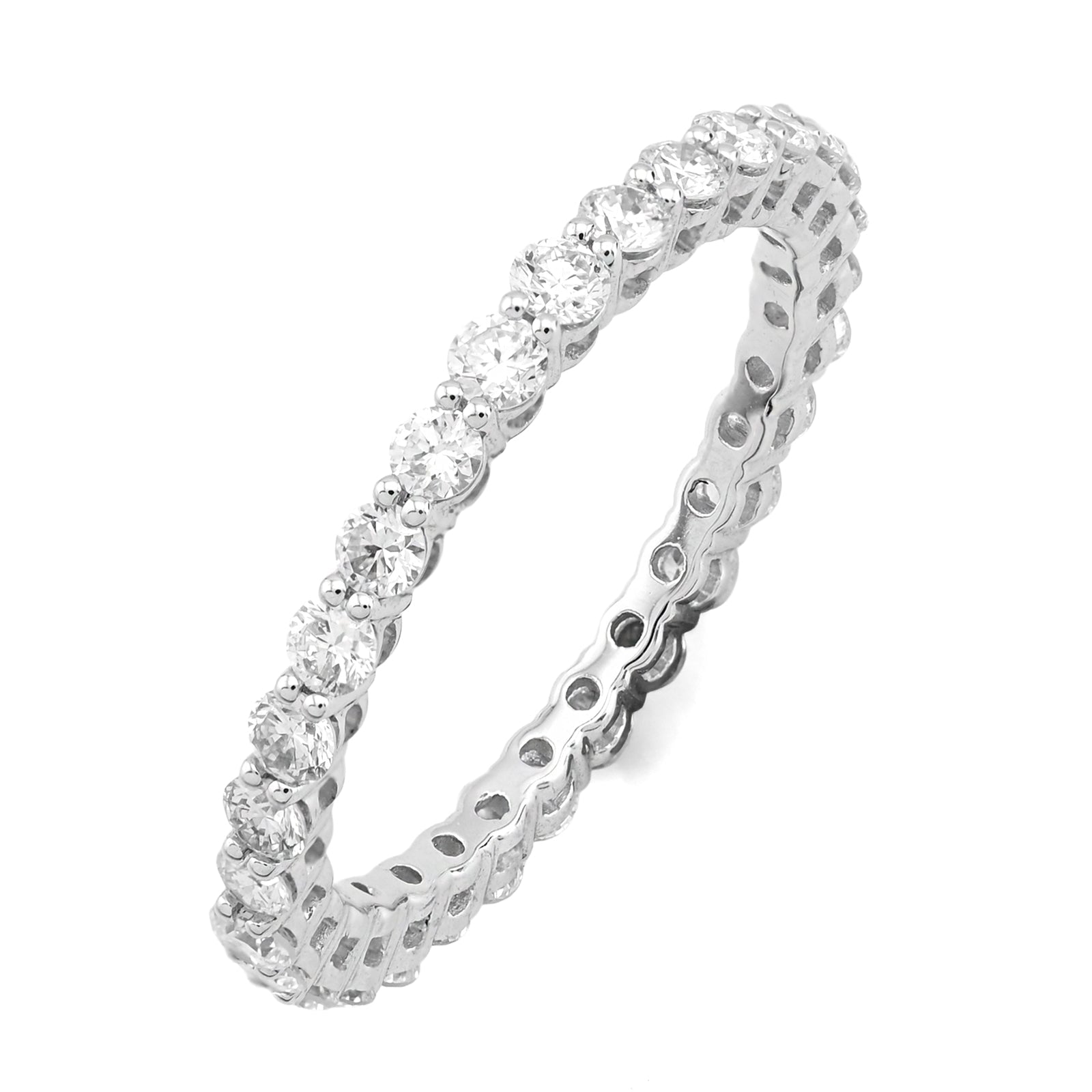14K White Gold 1.0CT Iced Out Lab Diamond Women Band - Elite Jewelers - Rings