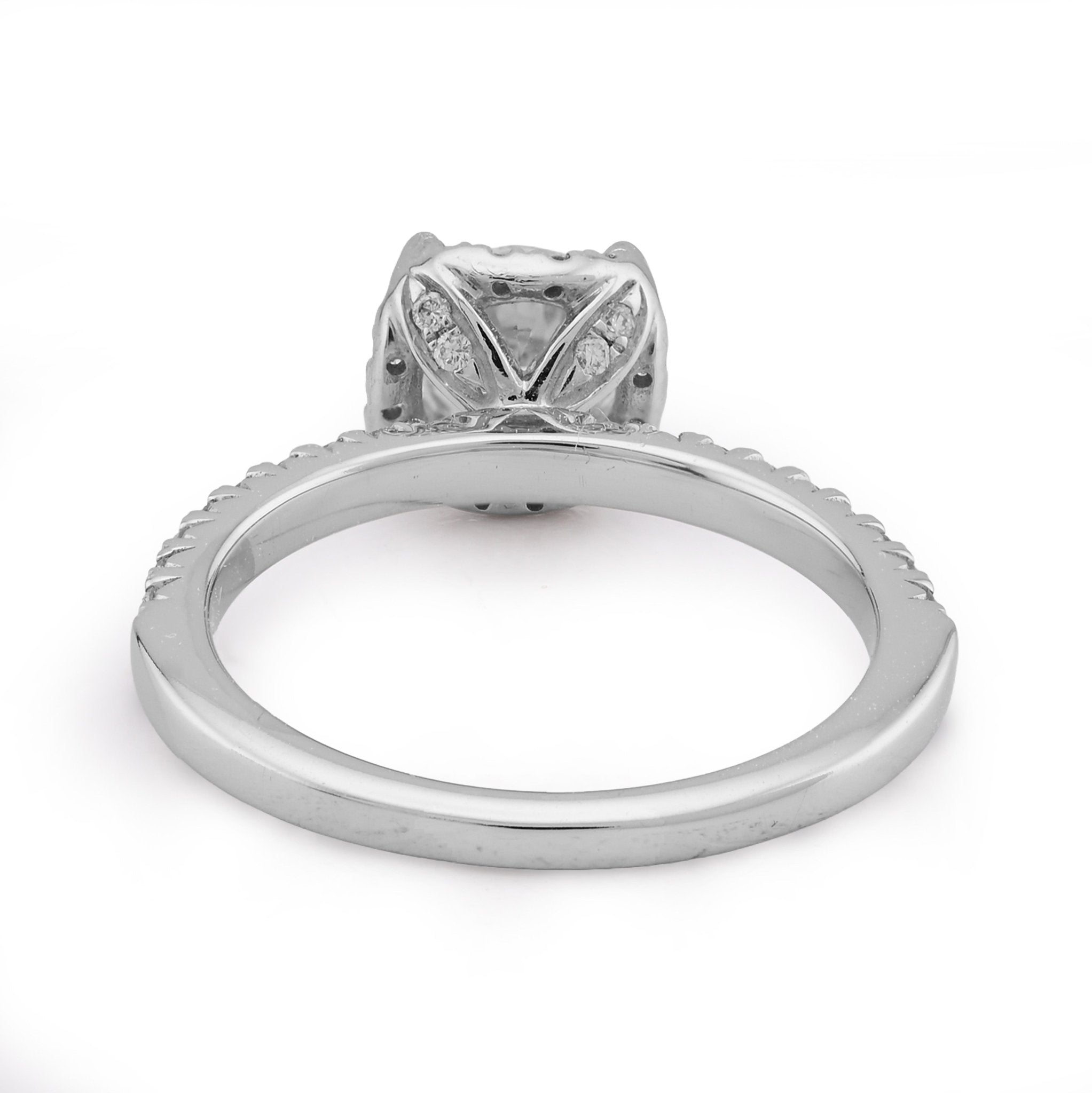 14K White Gold 1.42CT Round Solitaire/Band Lab Diamond Band Women Ring - Elite Jewelers - Rings