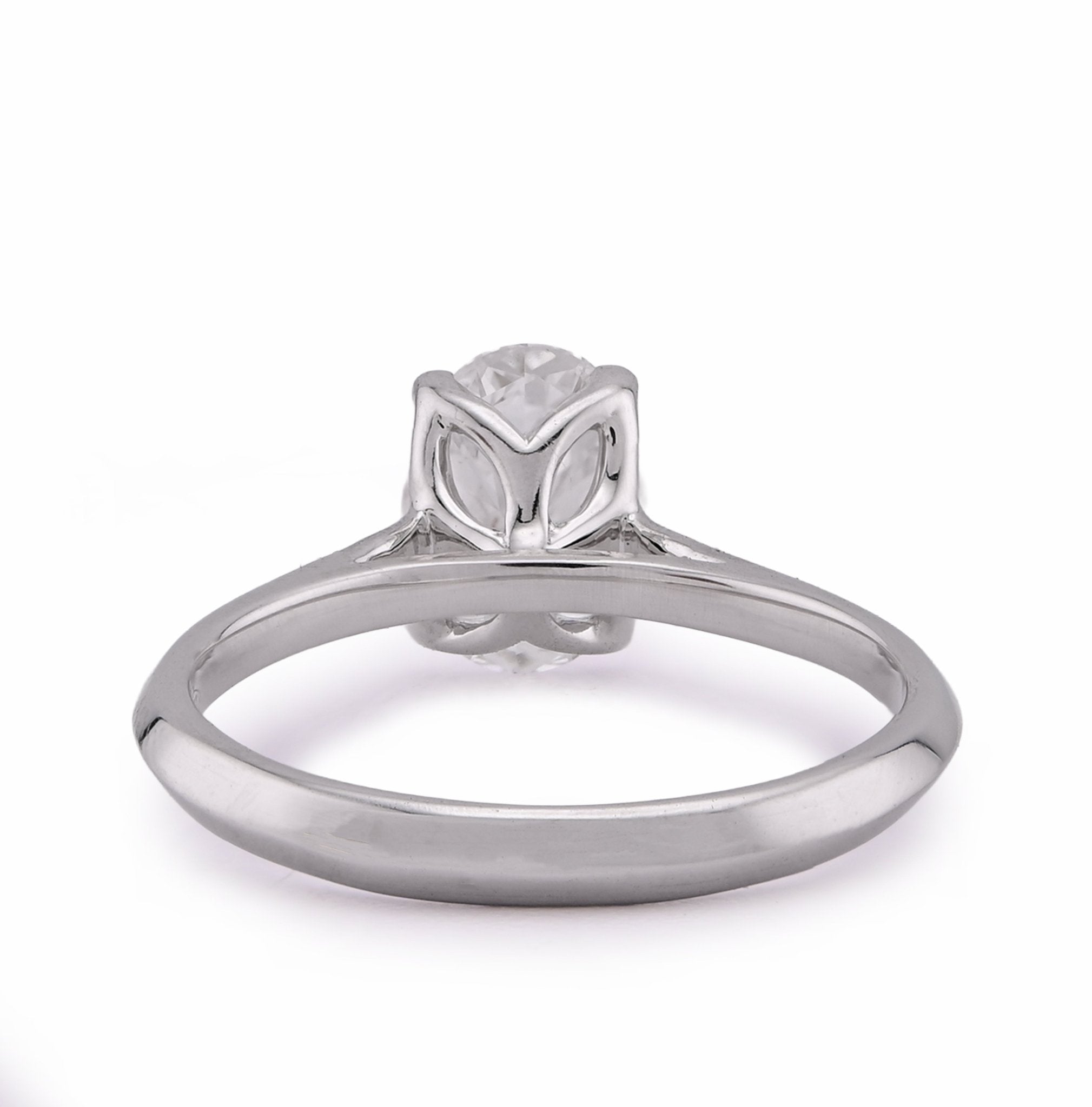 14K White Gold 1.5CT Oval Solitaire Centre Lab Diamond Women Ring - Elite Jewelers - Rings