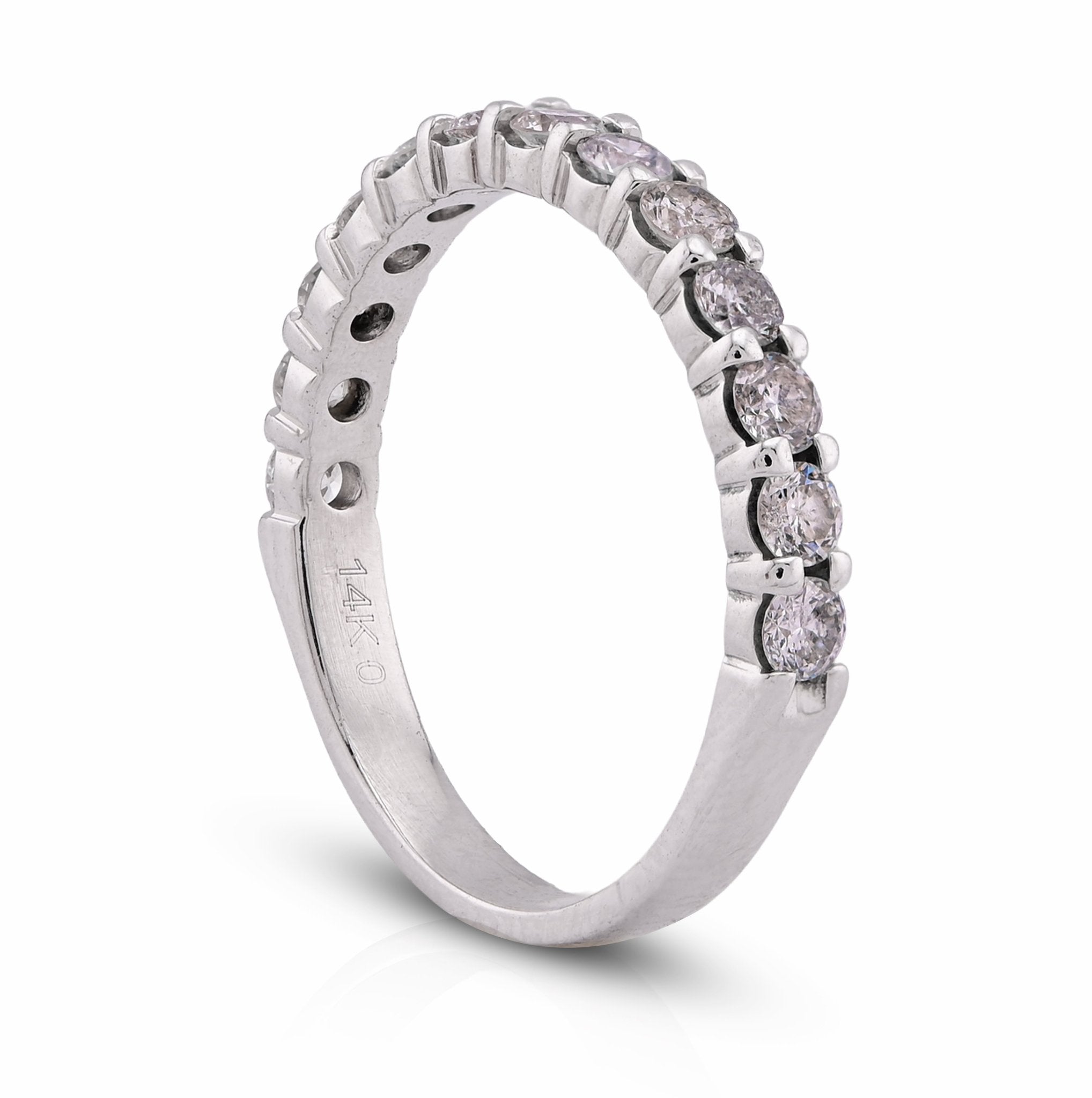 14K White Gold 1.5CT Round Diamond Lab Women Band - Elite Jewelers - Rings