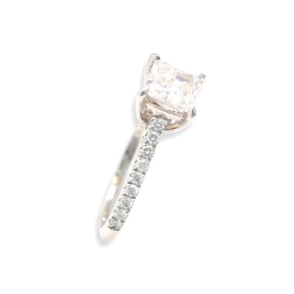 14k White Gold 1.79CTW Lab Grown Princess Cut Solitaire Diamond Womens S7 Ring - Elite Jewelers - Rings