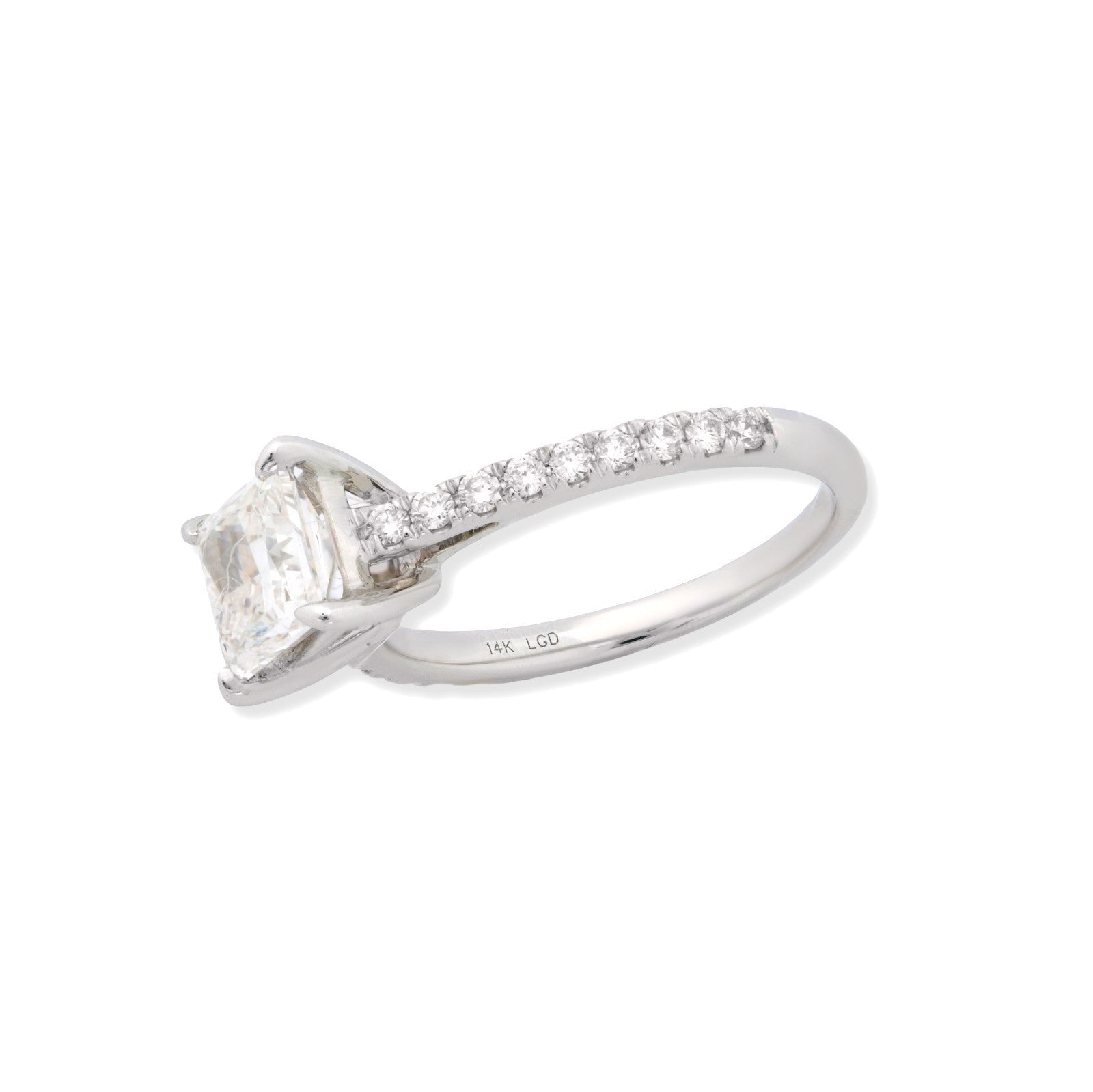 14k White Gold 1.79CTW Lab Grown Princess Cut Solitaire Diamond Womens S7 Ring - Elite Jewelers - Rings