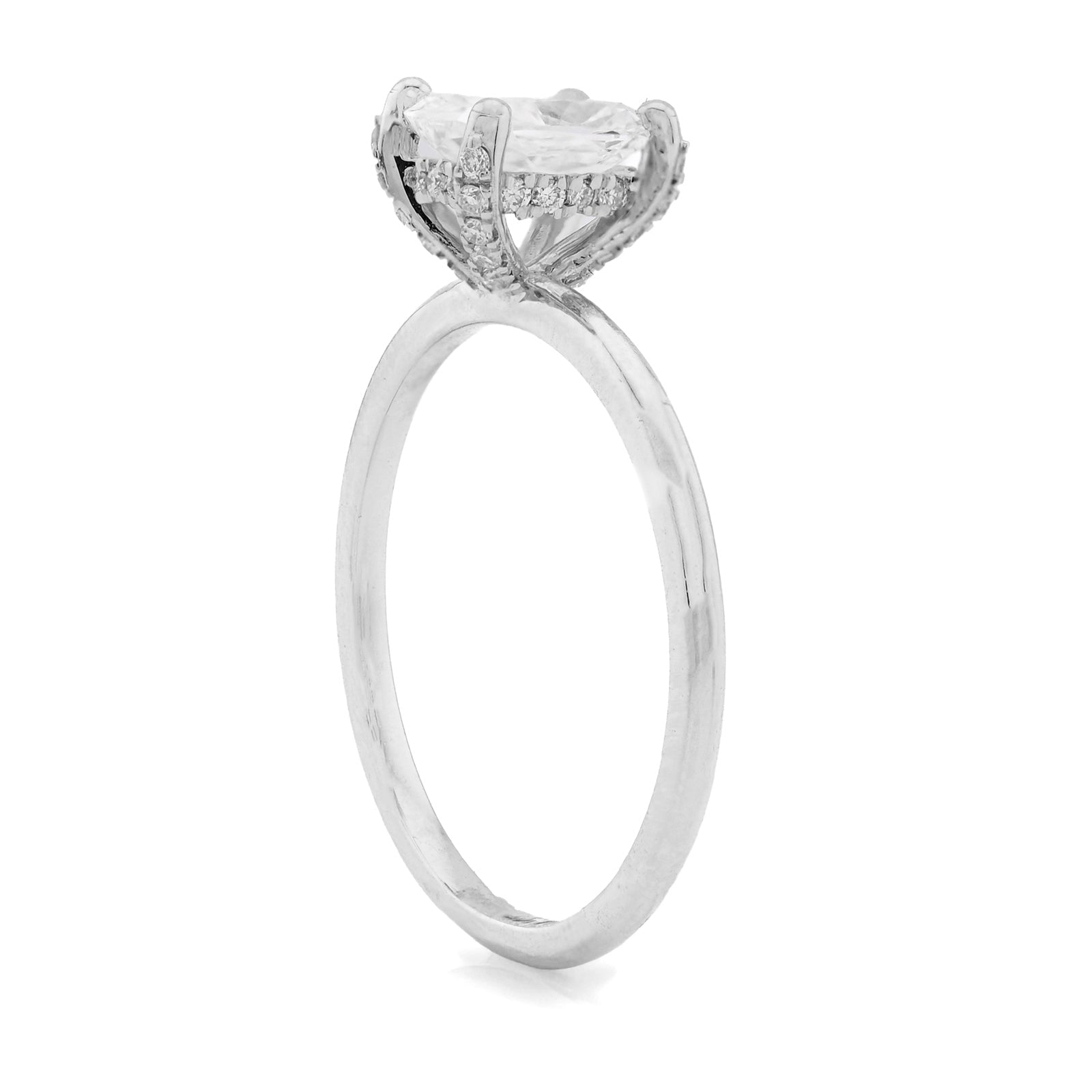 14K White Gold 1CT Cushion Solitaire Lab Diamond Women Wedding Ring - Elite Jewelers - Rings