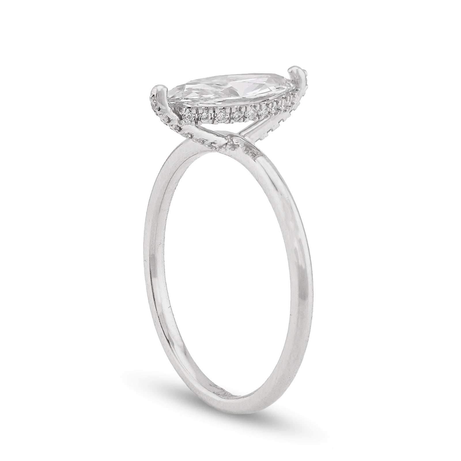 14K White Gold 1CT Marquise Solitaire Lab Diamond Women Wedding Ring - Elite Jewelers - Rings