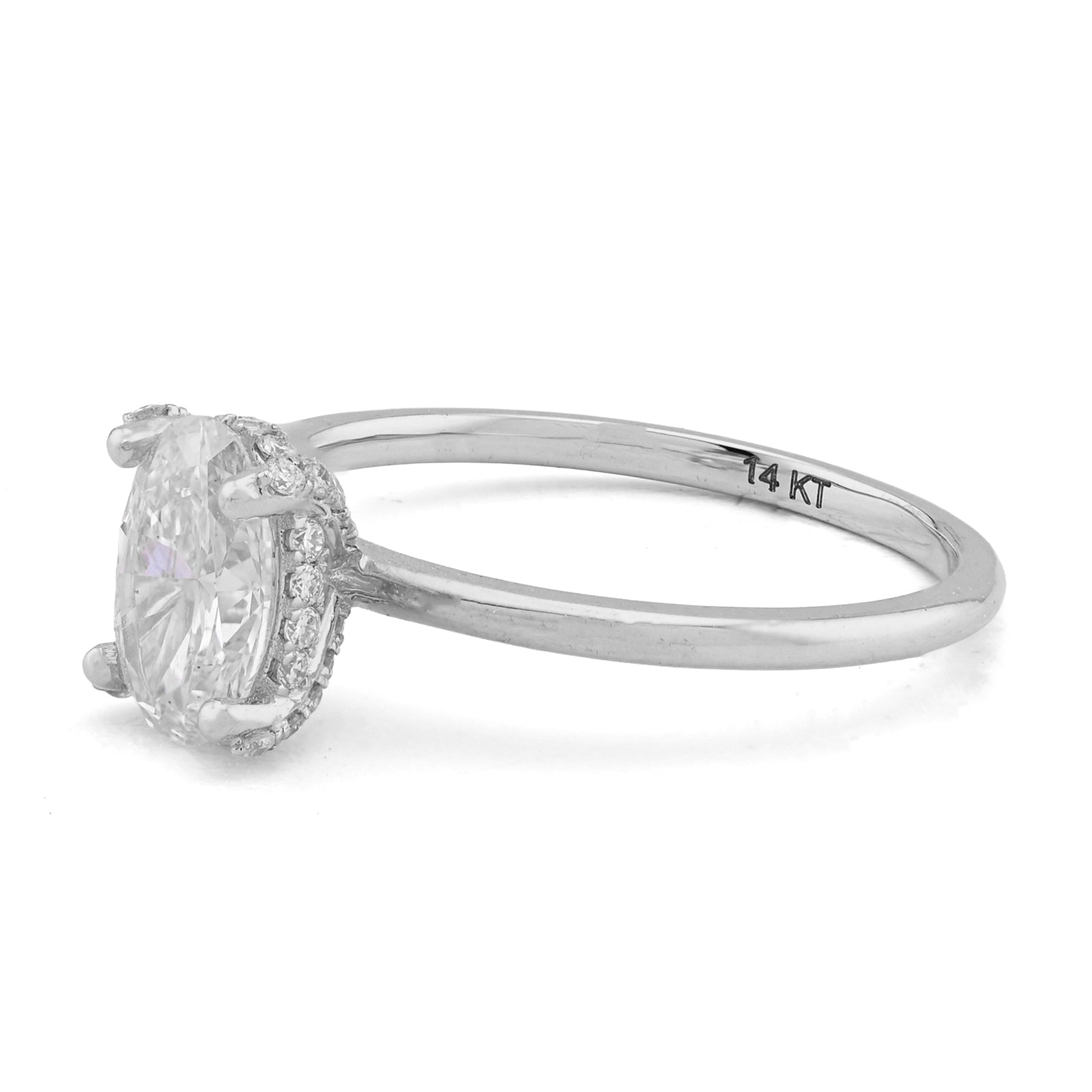 14K White Gold 1CT Oval Solitaire Lab Diamond Women Wedding Ring - Elite Jewelers - Rings