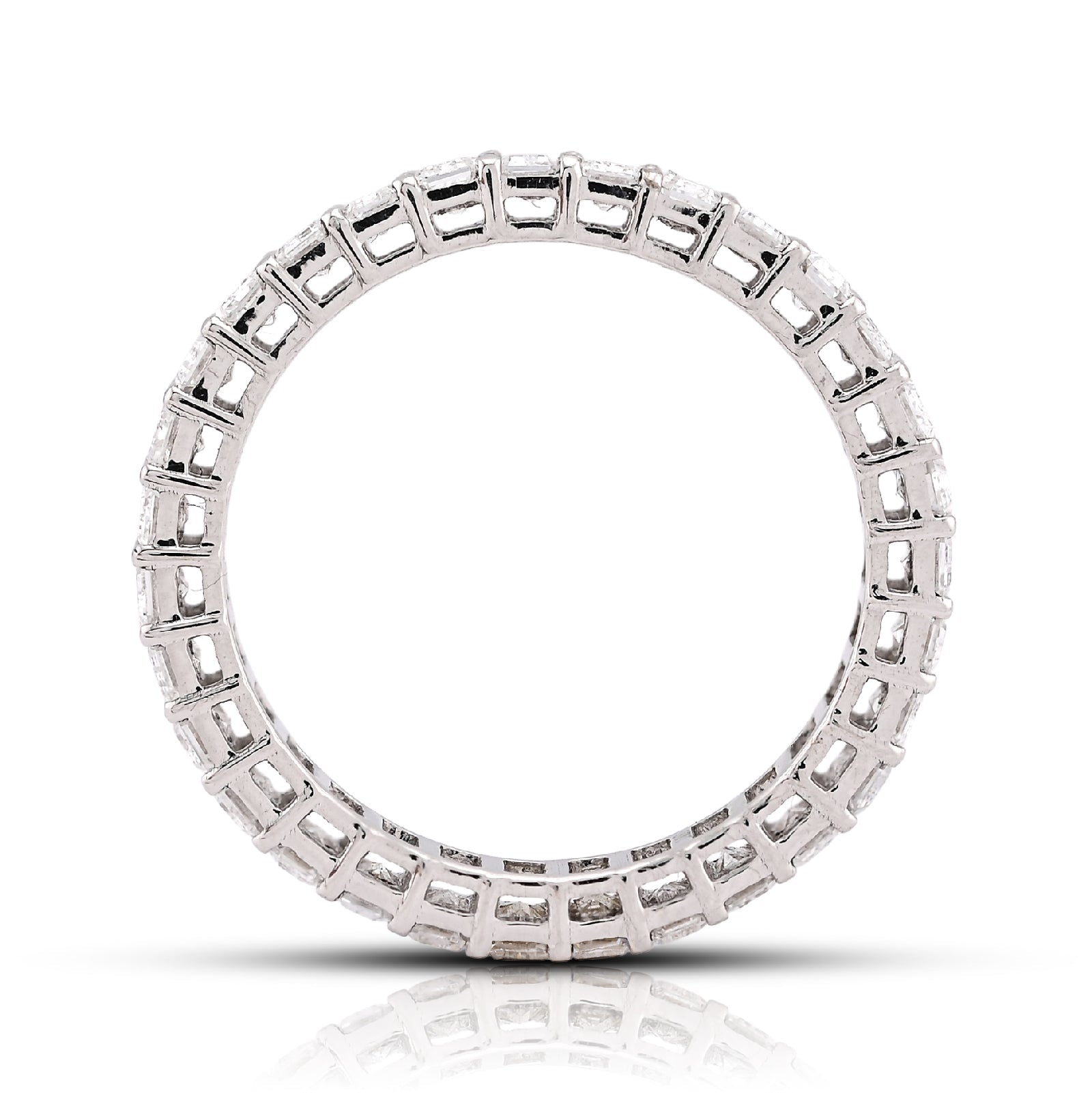 14K White Gold 2.5CT Emerald All Iced lab Diamond Women band - Elite Jewelers-Rings