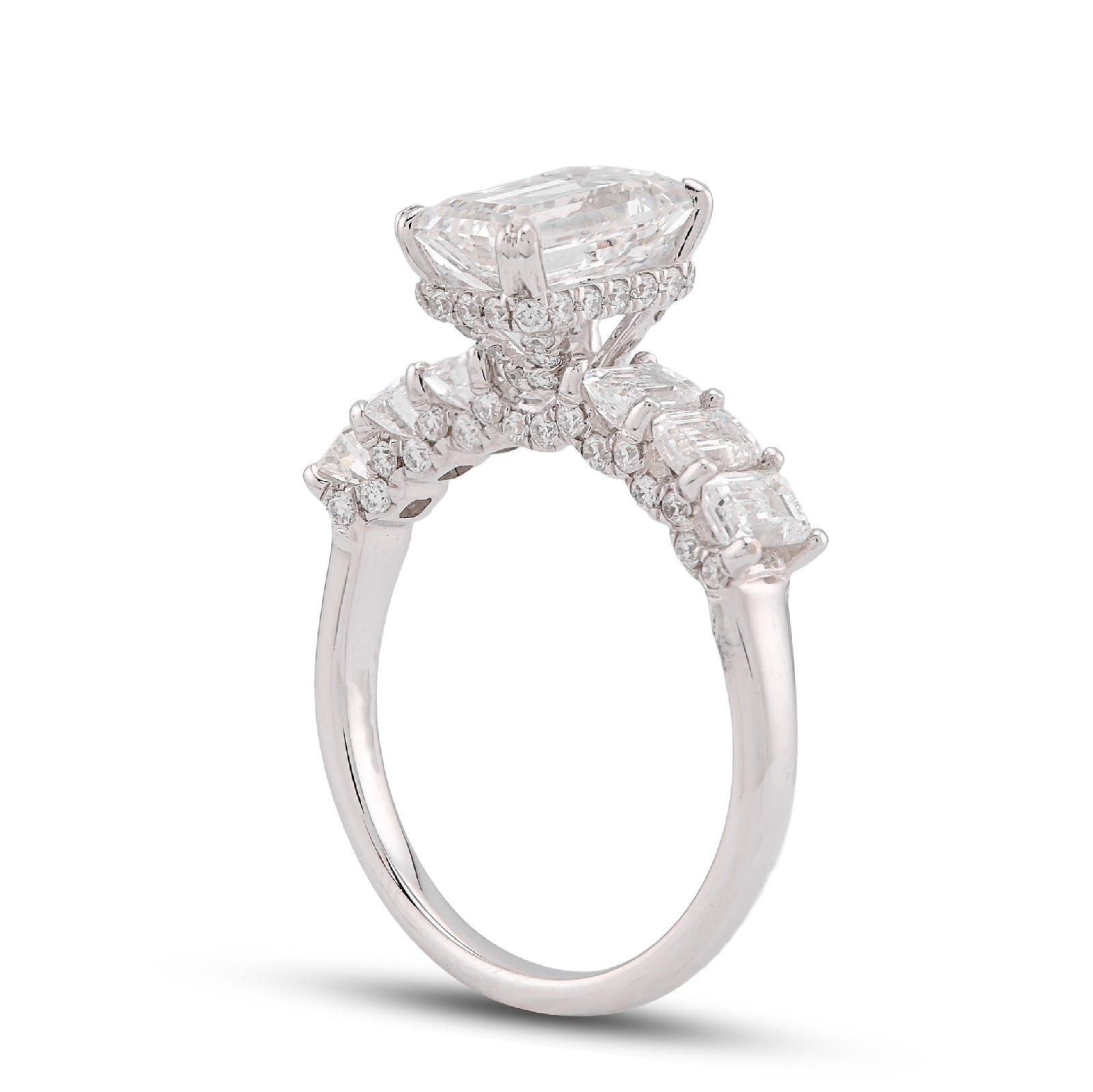 14K White Gold 3.62CT Princess Cut Centre Solitaire Lab Diamond Women Ring - Elite Jewelers-Rings