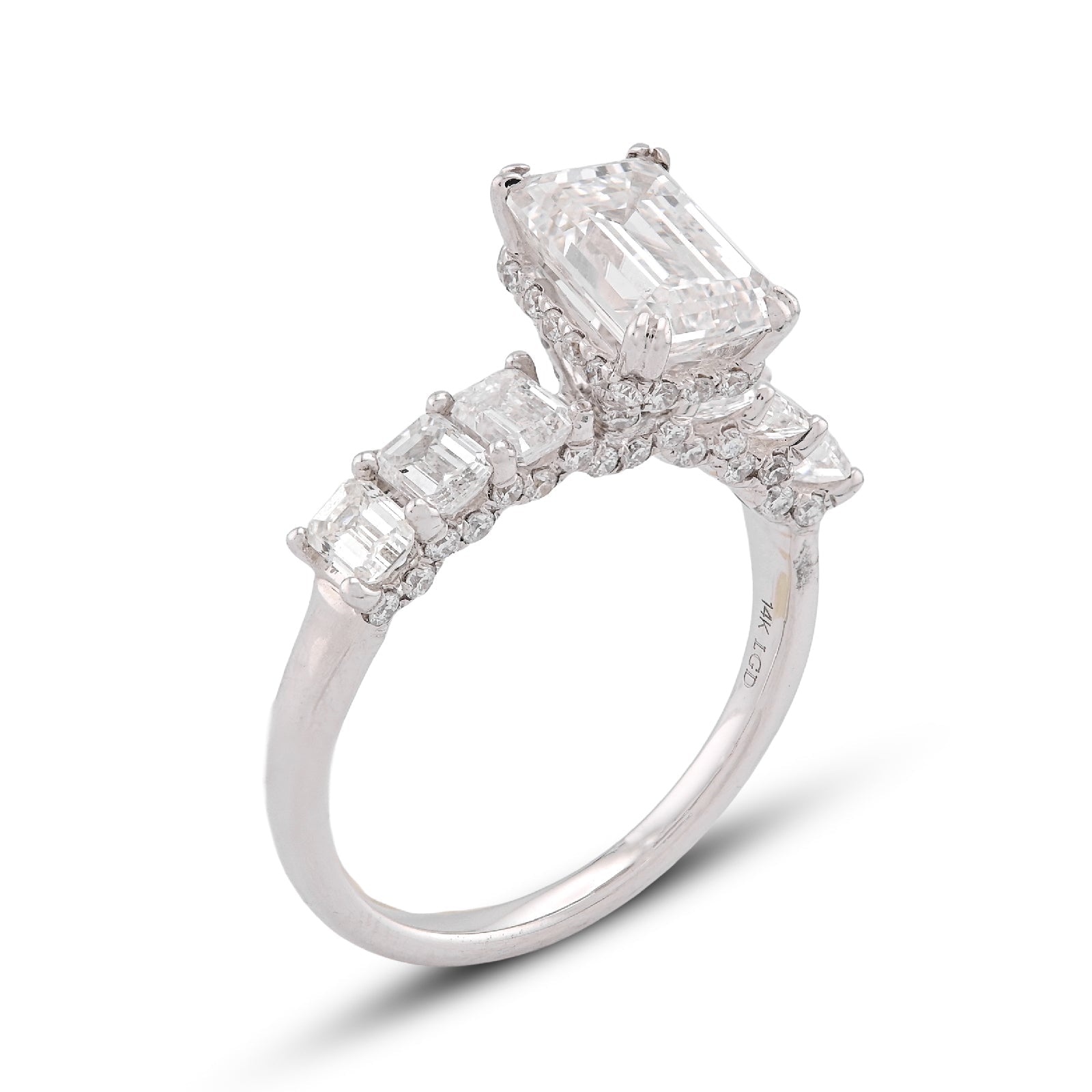 14K White Gold 3.62CT Princess Cut Centre Solitaire Lab Diamond Women Ring - Elite Jewelers-Rings