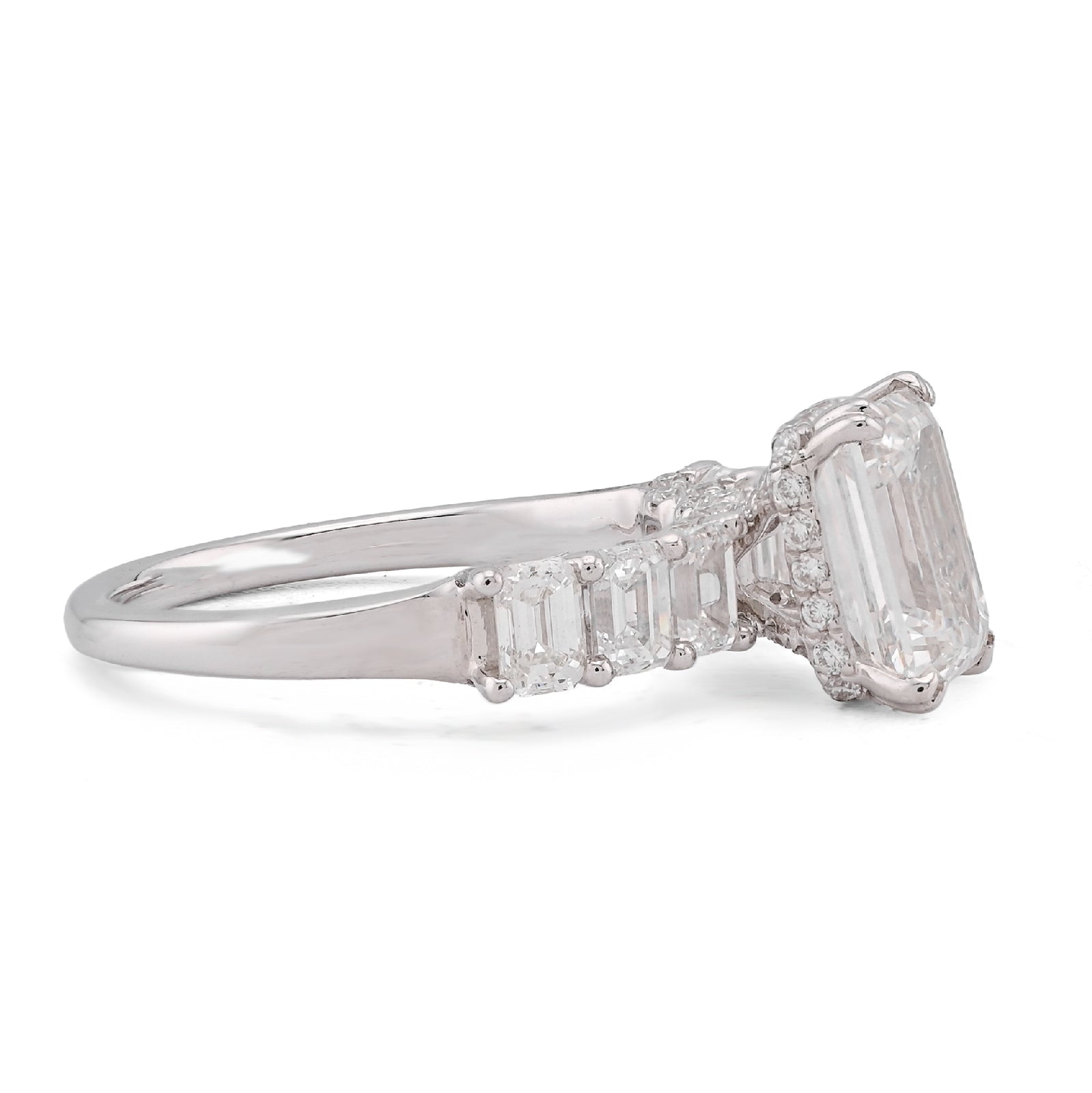 14K White Gold 3.62CT Princess Cut Centre Solitaire Lab Diamond Women Ring - Elite Jewelers-Rings