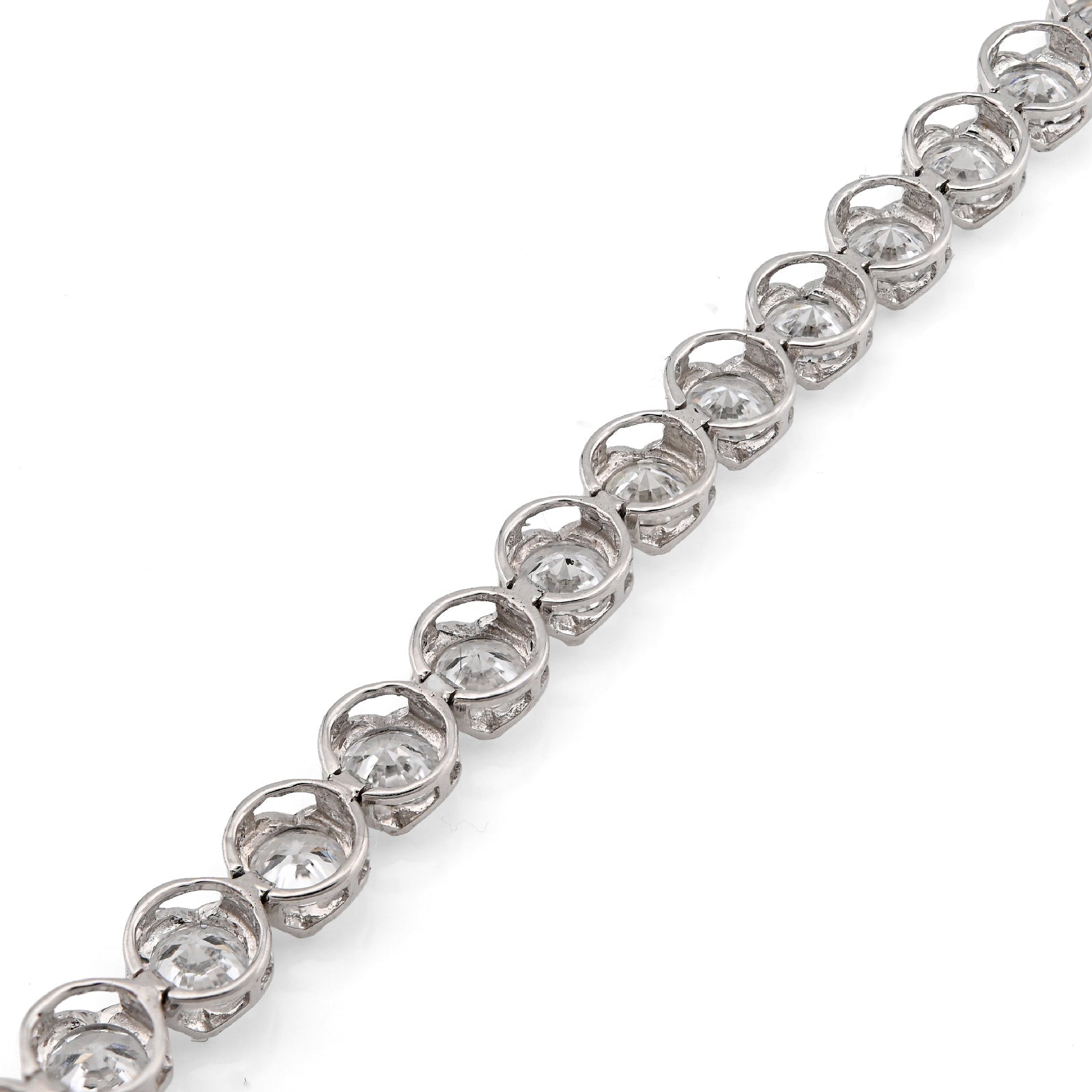 14K White Gold 7CT Lab Diamond 7" 15 Pointer Men Women Tennis Bracelet 4.5MM 7g - Elite Jewelers - Bracelets