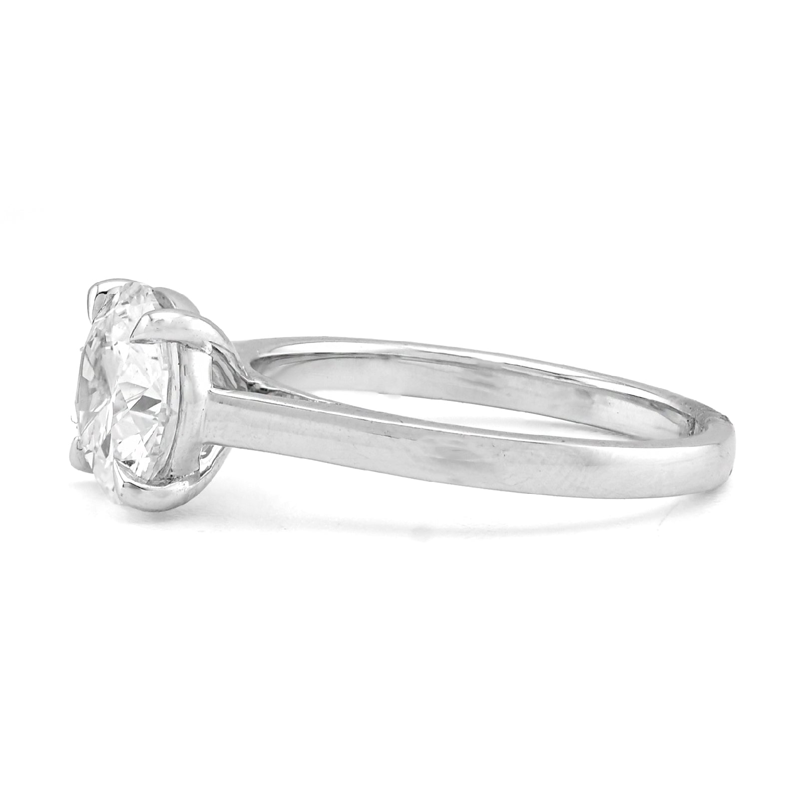 14K White Gold Round 2.01CT Centre Solitaire Lab Diamond Women Ring - Elite Jewelers - Rings