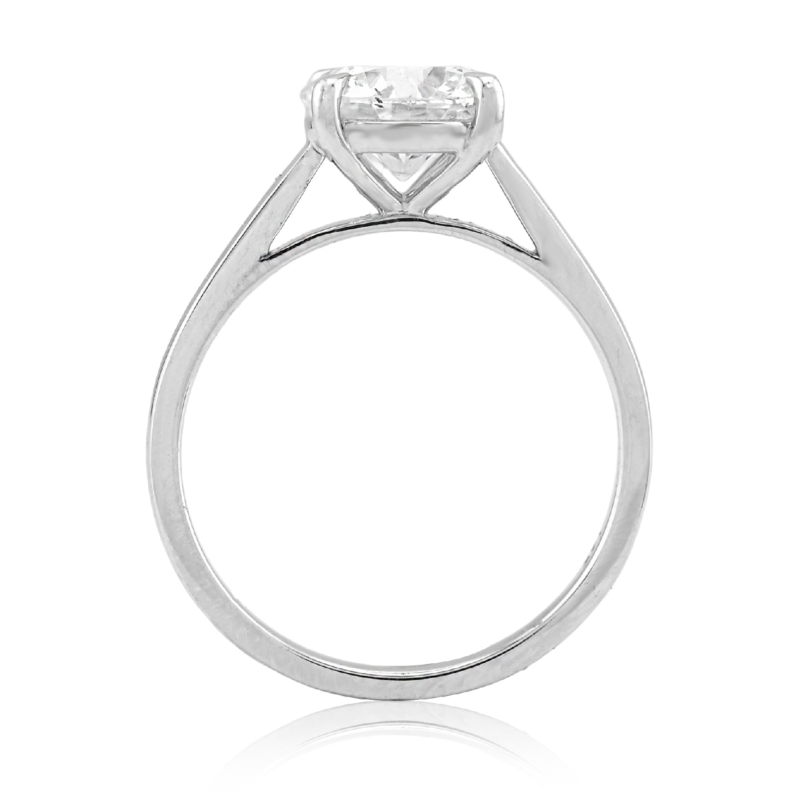 14K White Gold Round 2.01CT Centre Solitaire Lab Diamond Women Ring - Elite Jewelers - Rings