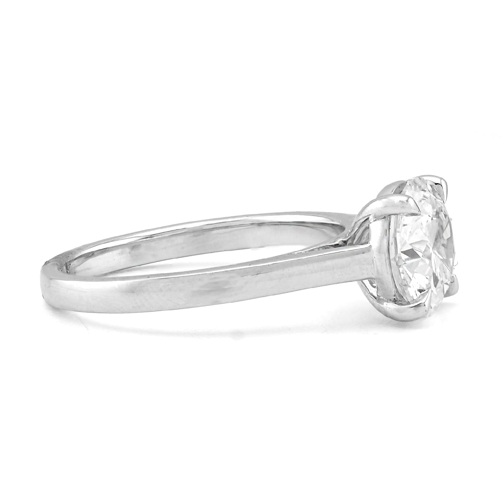 14K White Gold Round 2.01CT Centre Solitaire Lab Diamond Women Ring - Elite Jewelers - Rings