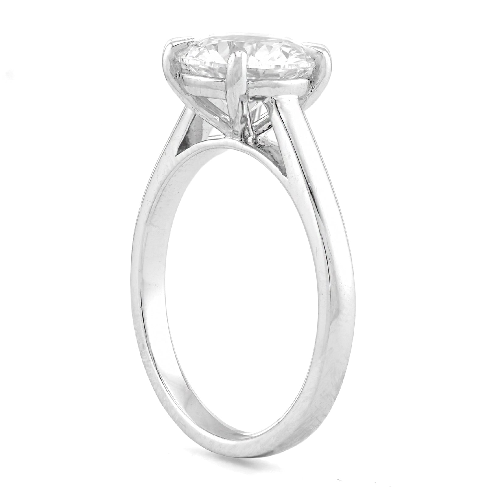 14K White Gold Round 2.01CT Centre Solitaire Lab Diamond Women Ring - Elite Jewelers - Rings