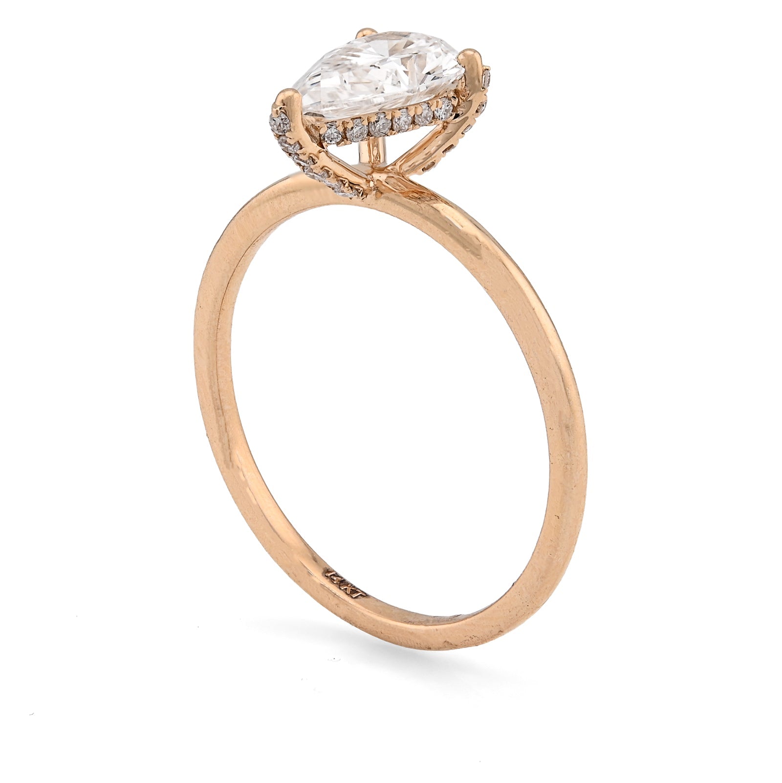 14K Yellow Gold 1CT Tear Drop Solitaire Lab Diamond Women Wedding Ring - Elite Jewelers - Rings