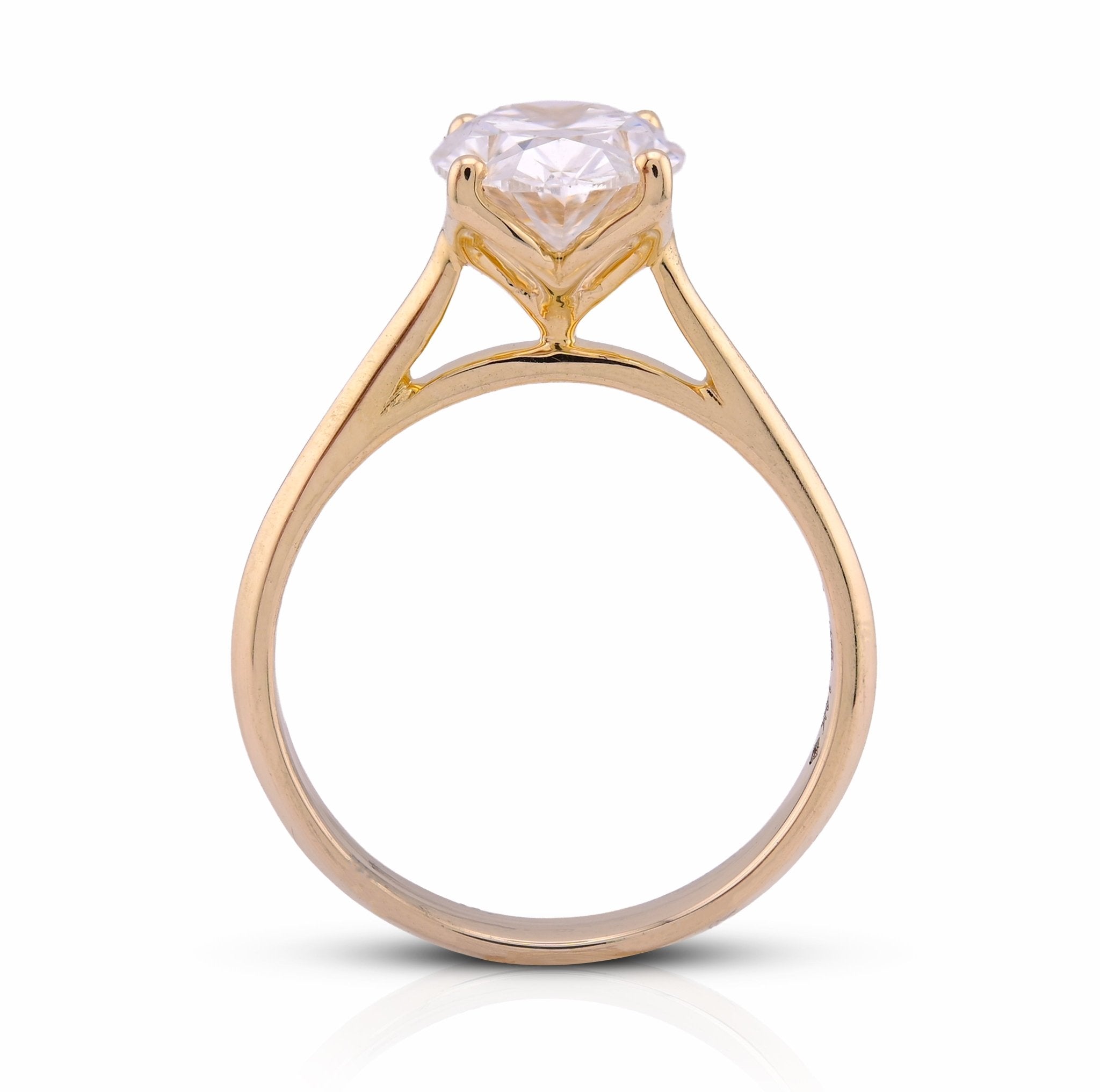 14K Yellow Gold 2.5CT Oval Solitaire Centre Lab Diamond Women Ring - Elite Jewelers - Rings