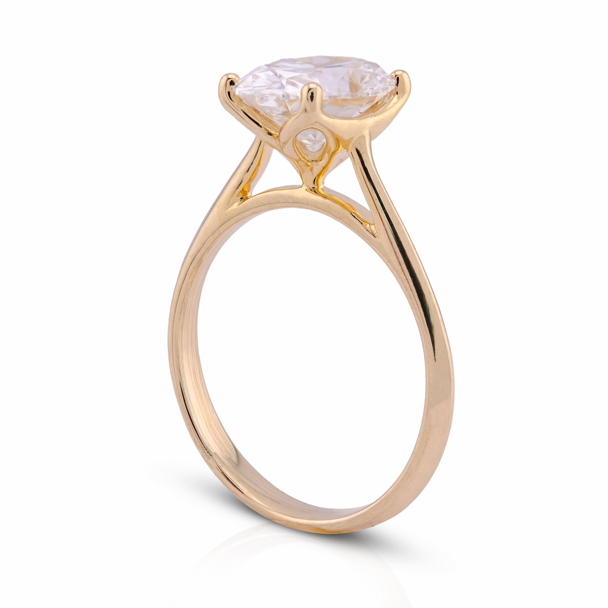 14K Yellow Gold 2.5CT Oval Solitaire Centre Lab Diamond Women Ring - Elite Jewelers - Rings