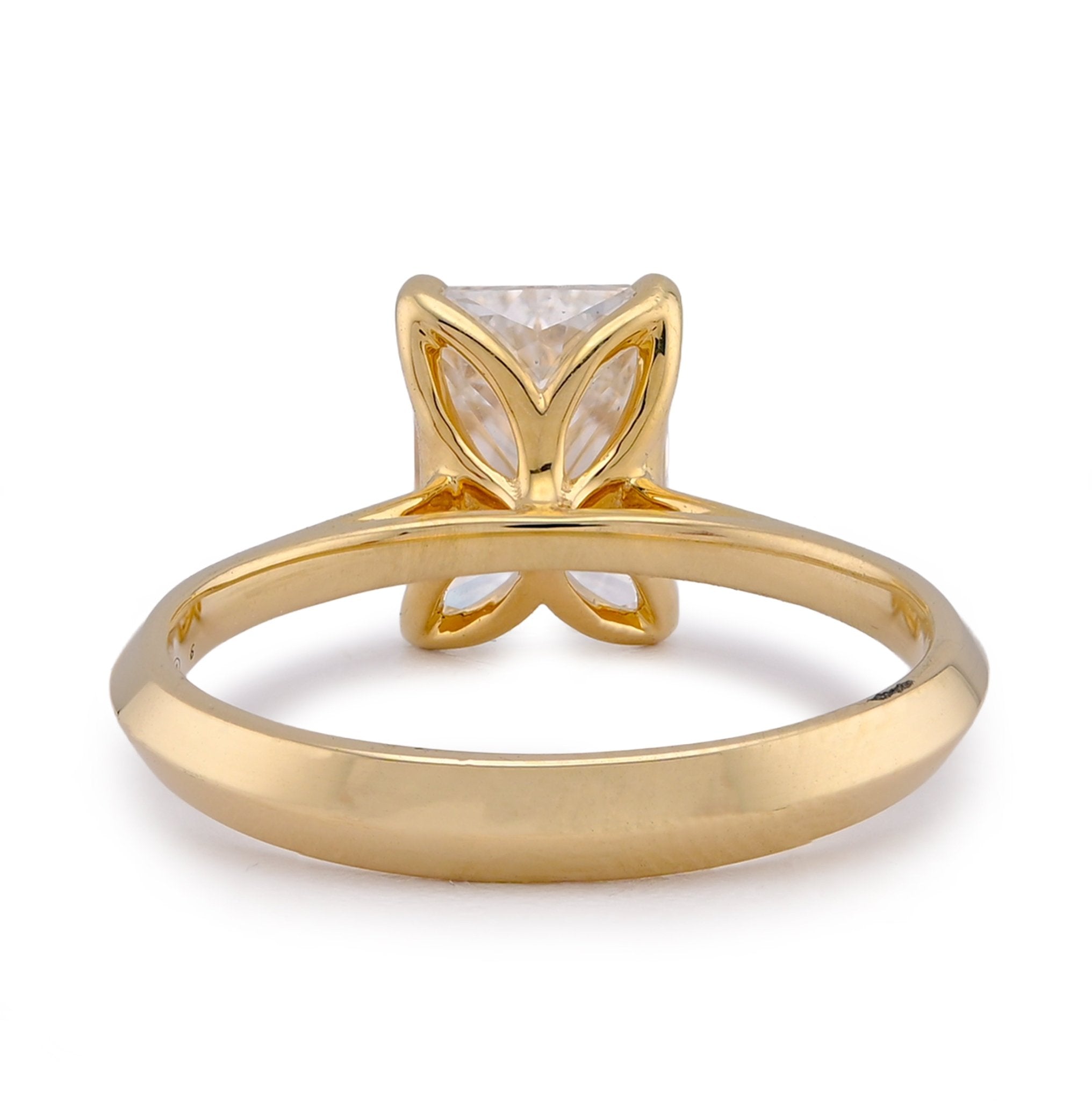 14K Yellow Gold 2CT Centre Radiant Solitaire Lab Diamond Women Ring - Elite Jewelers-Rings