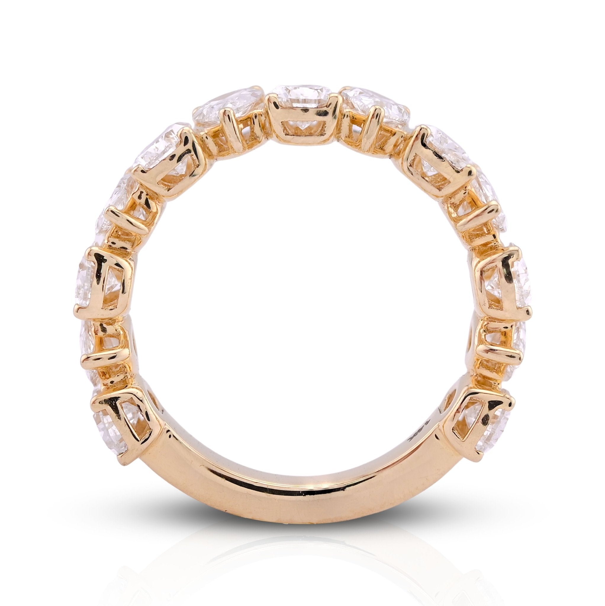 14K Yellow Gold Pear/Tear Drop Shape 3.75CT Lab Diamond Women Ring Band - Elite Jewelers - Rings