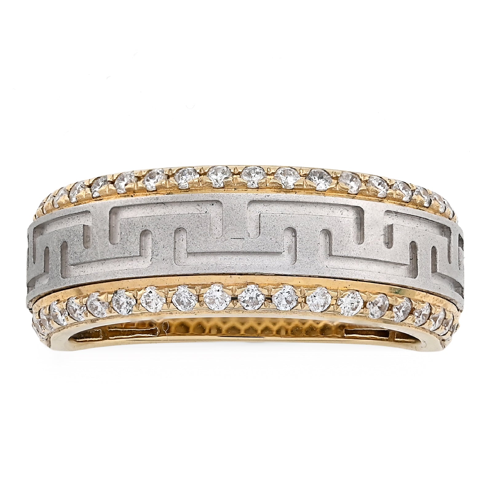 14K Yellow Gold Side Edges 0.50CT Natural Diamond Centre Design Men Band - Elite Jewelers - Rings