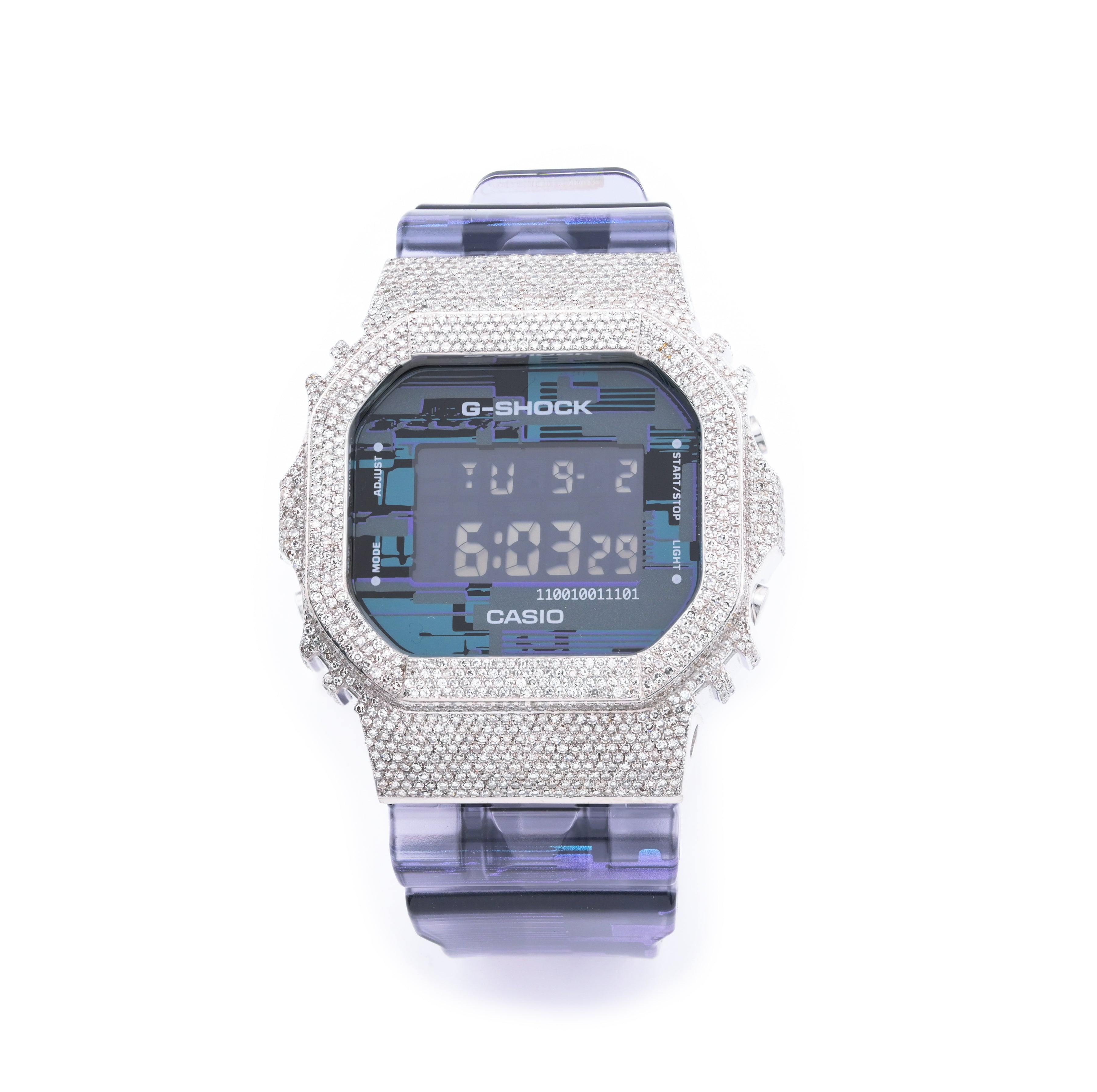 G-Shock DW-5600NN 3.00 CTW Diamond Bezel Iced Out Watch