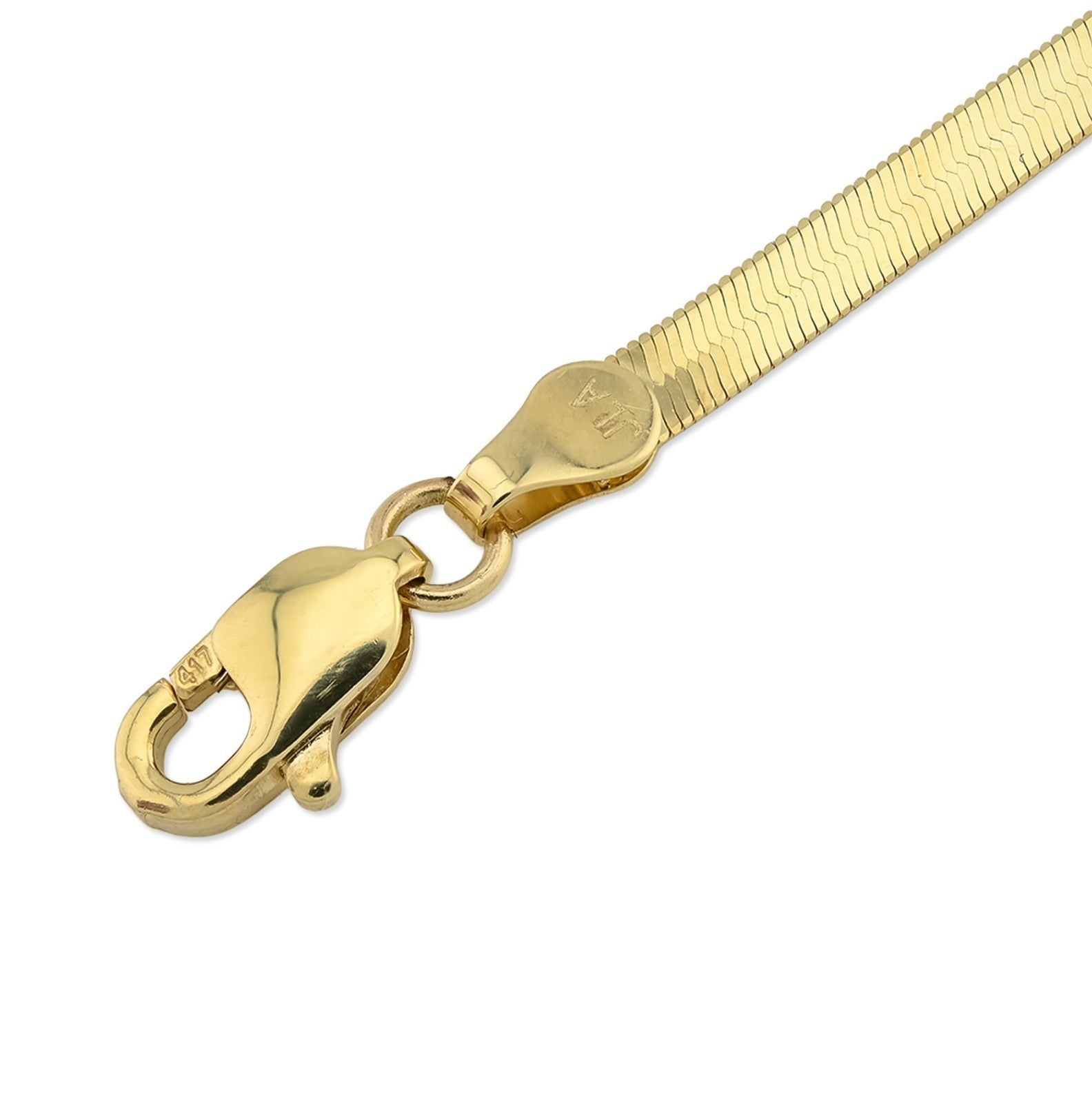 2.5MM 10k Yellow Gold Flat Herringbone Bracelet 8 Inch 1.8gms Unisex Armlet - Elite Jewelers - Bracelets