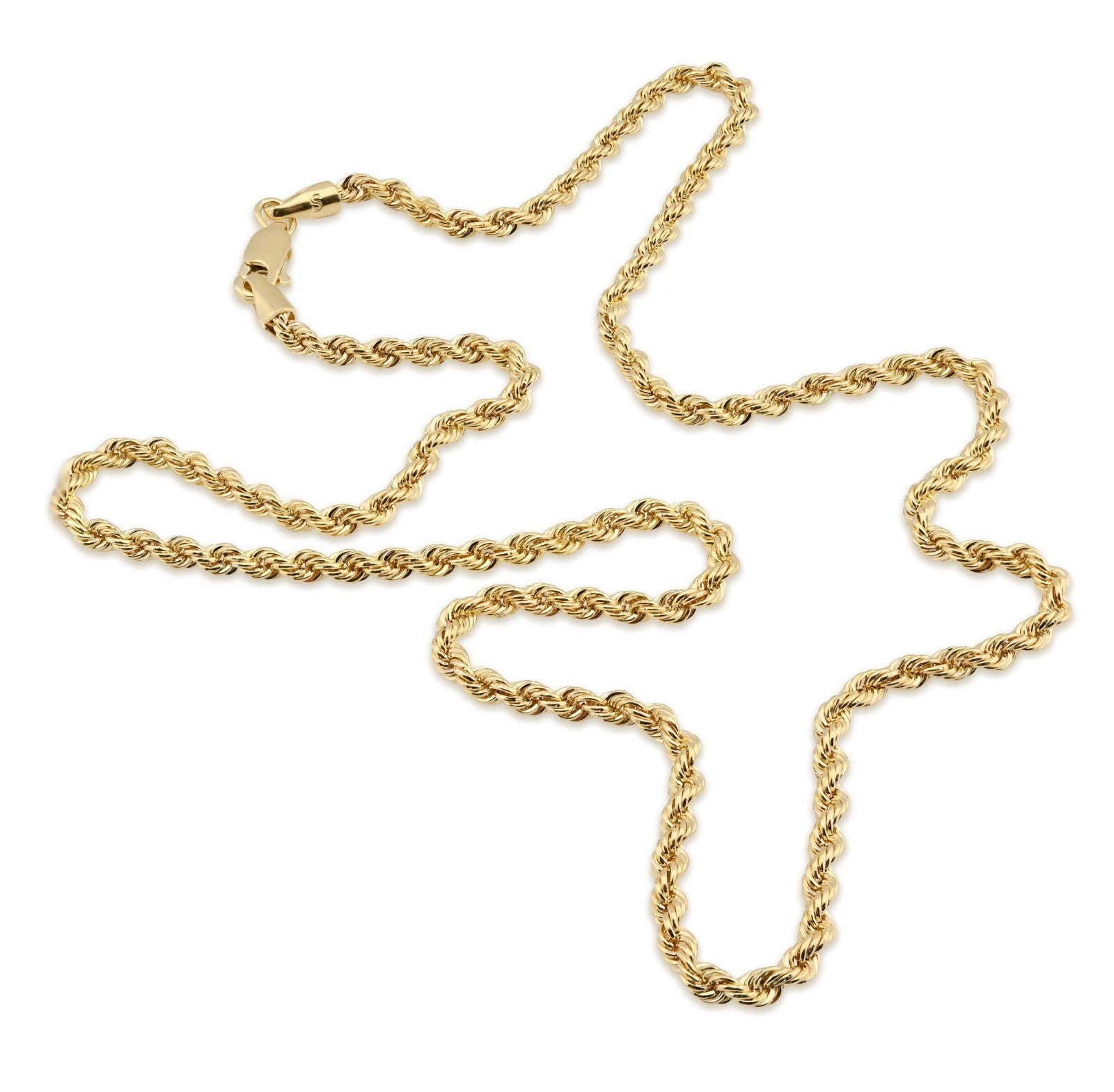 2.5MM Rope Chain Unisex 18 Inch 3.5gm 1/10th 10k Yellow Gold Bonded 925 Necklace - Elite Jewelers - Necklaces & Chains