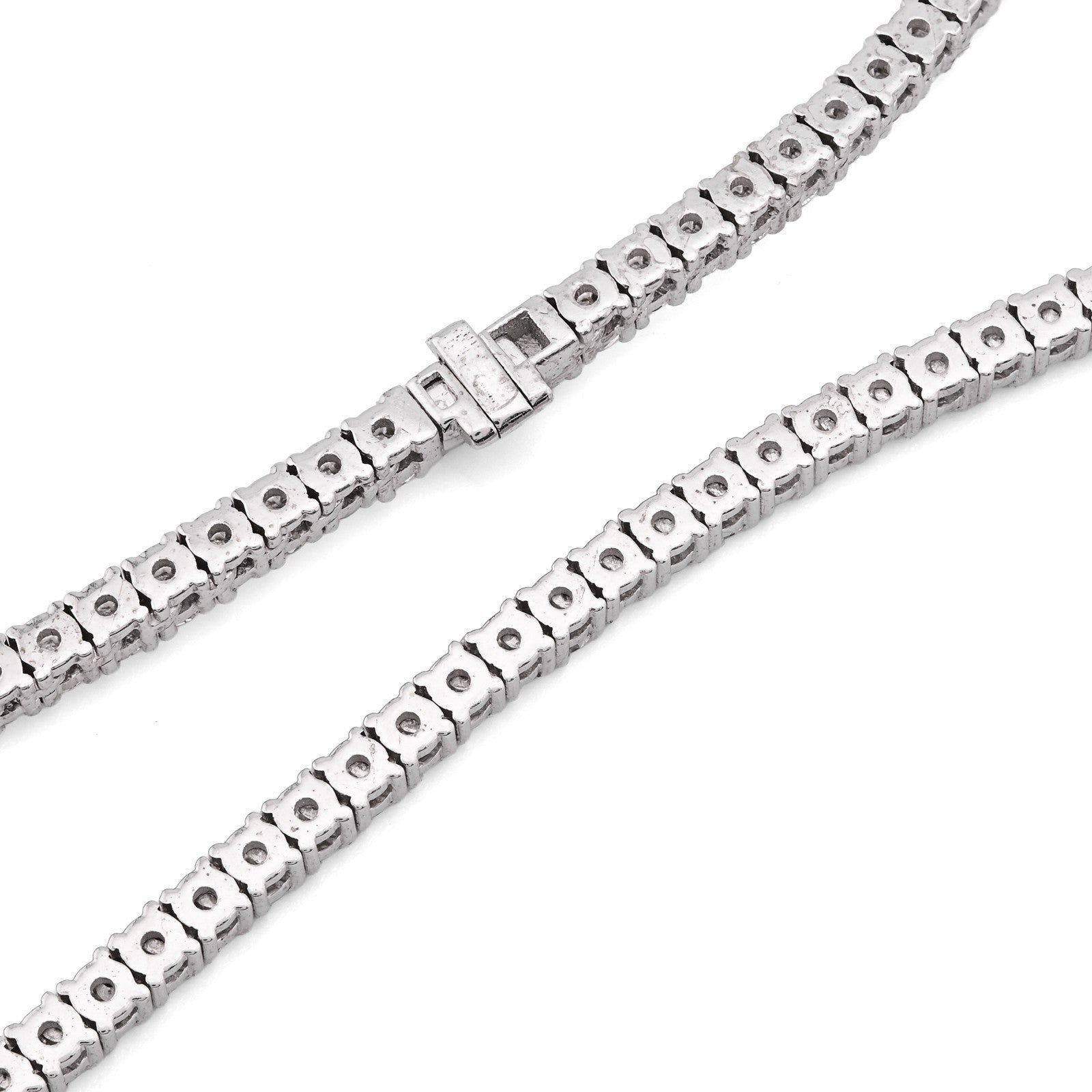 2.7MM 925 Sterling Silver 9 CTW Lab Diamond Tennis Chain 16 Inch 18.2gm Necklace - Elite Jewelers - Necklaces & Chains