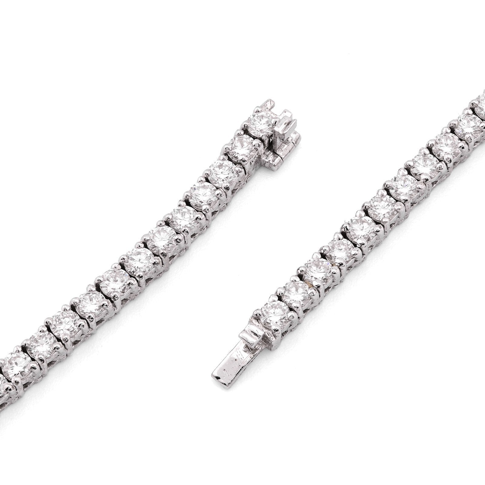 2.7MM 925 Sterling Silver 9 CTW Lab Diamond Tennis Chain 16 Inch 18.2gm Necklace - Elite Jewelers - Necklaces & Chains