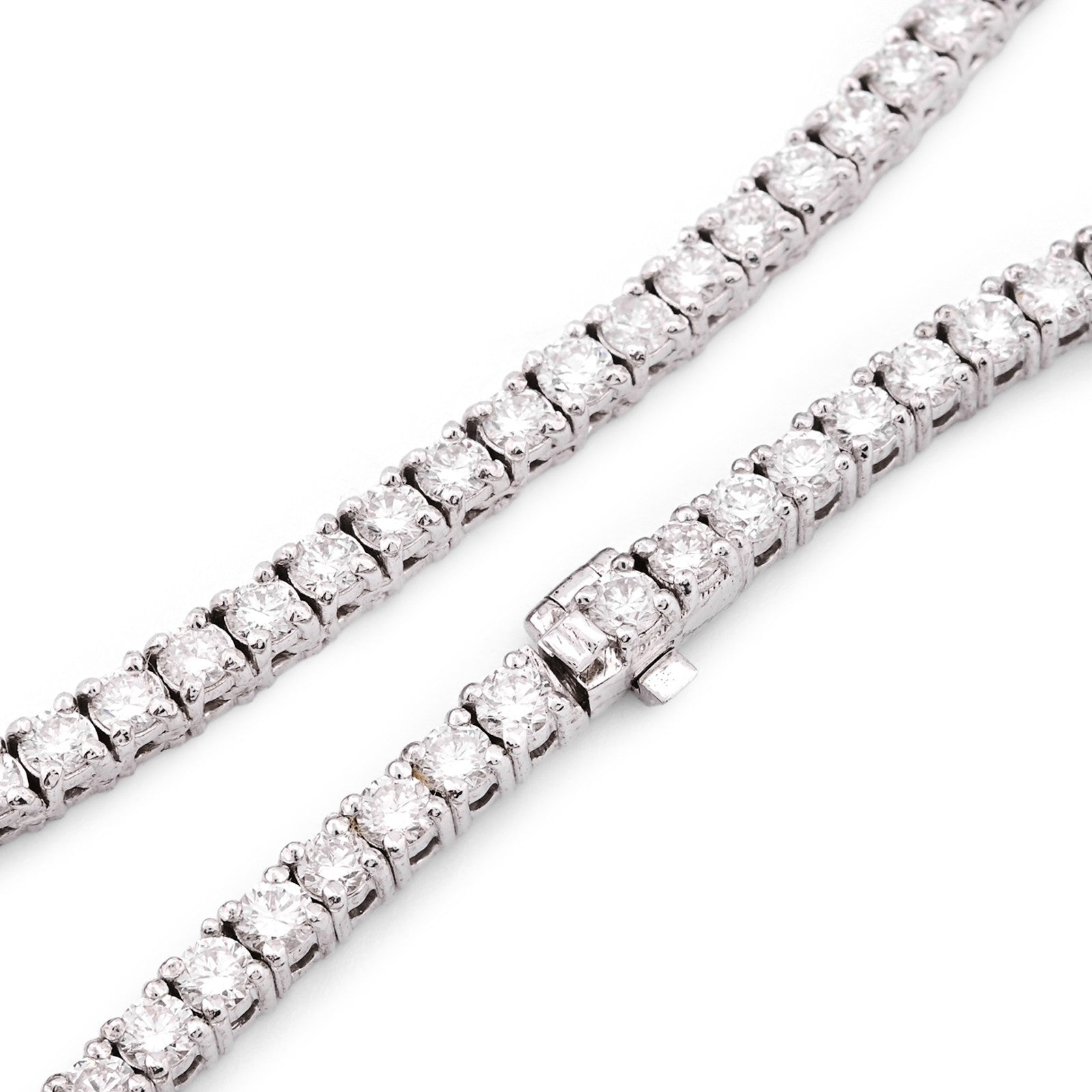 2.7MM 925 Sterling Silver 9 CTW Lab Diamond Tennis Chain 16 Inch 18.2gm Necklace - Elite Jewelers - Necklaces & Chains