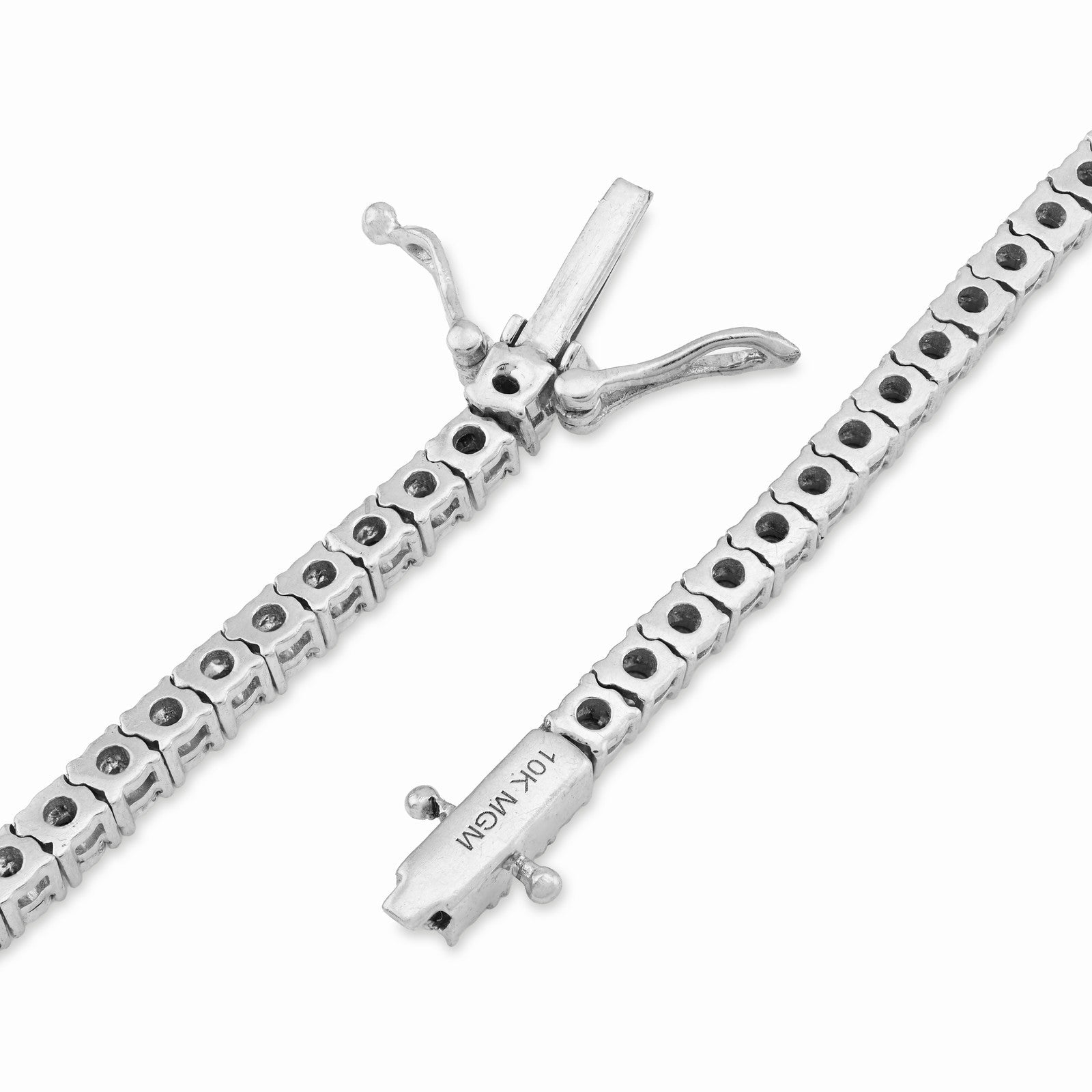 2.8MM 10k Rose/White Gold 38.5g 4CTW Natural Diamond Tennis w/ Cross Chain 22In - Elite Jewelers - Necklaces