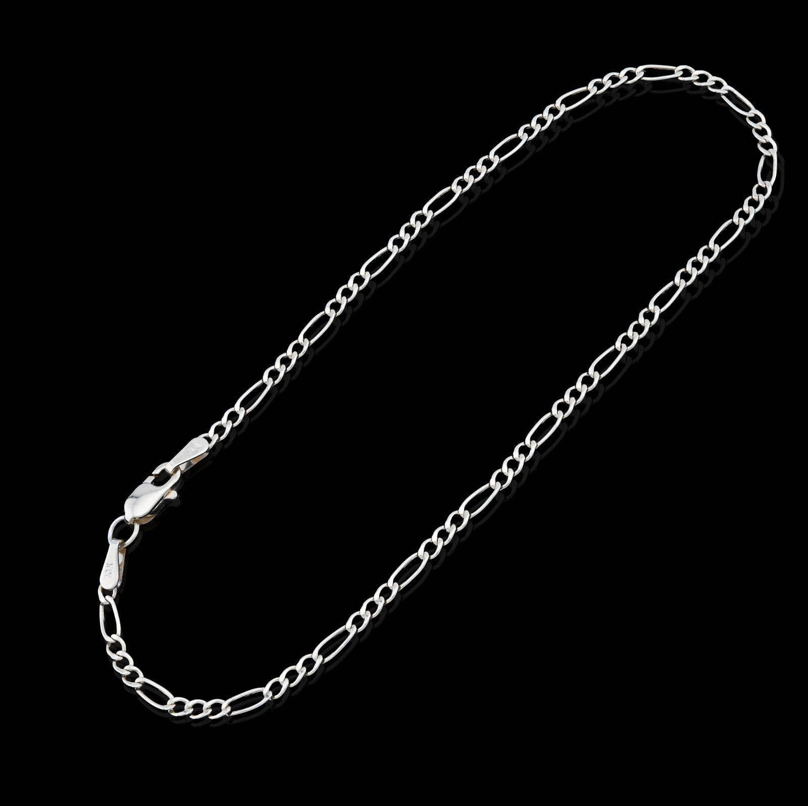 2MM 10k Yellow Gold 0.7gms Figaro Link Bracelet 8 Inch Armlet For Unisex Adults - Elite Jewelers - Bracelets