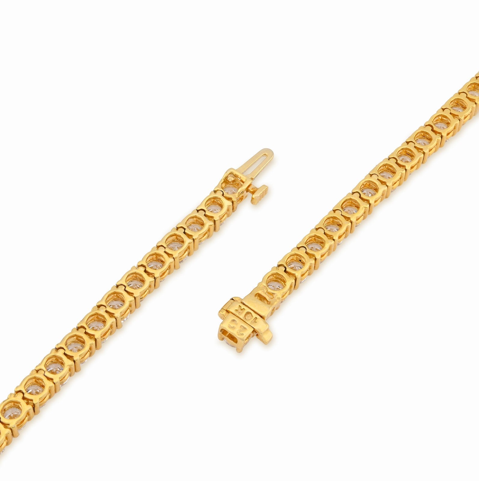 3.5MM 10k Yellow Gold 25.8CTW Lab Diamond Tennis Chain 35.1gm 22 Inches Necklace - Elite Jewelers - Necklaces